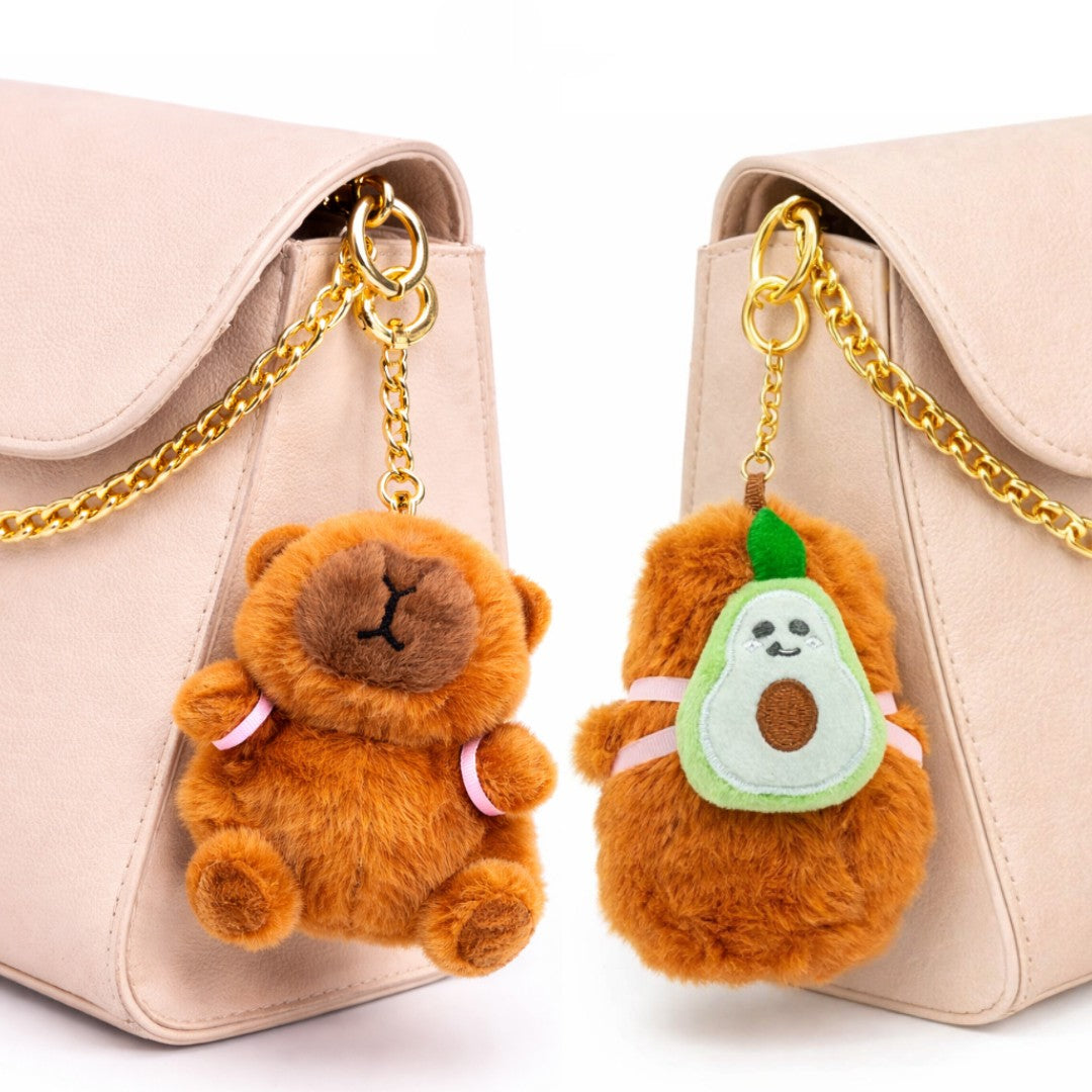 Bella N Bloom Cute Capybara Fruit Plush Keychain Charm