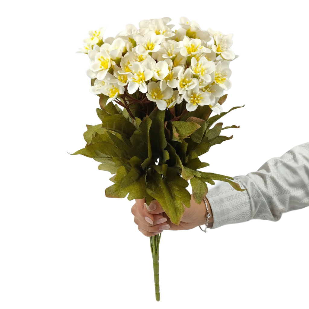 Artificial White Cherry Blossom Flower Bunch