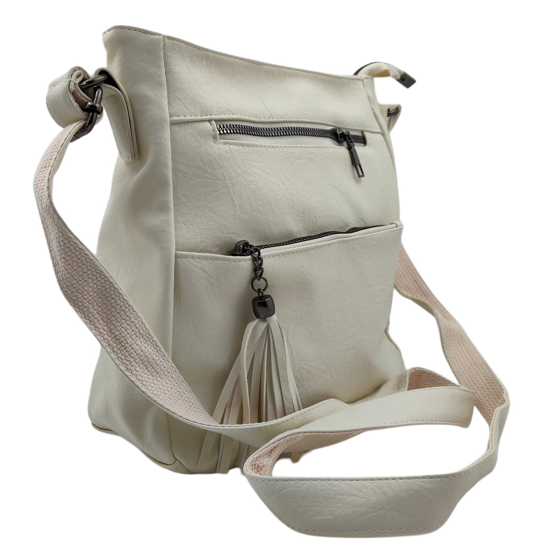 Women’s Everyday White Casual Sling Bag – Premium PU Leather Crossbody Edition