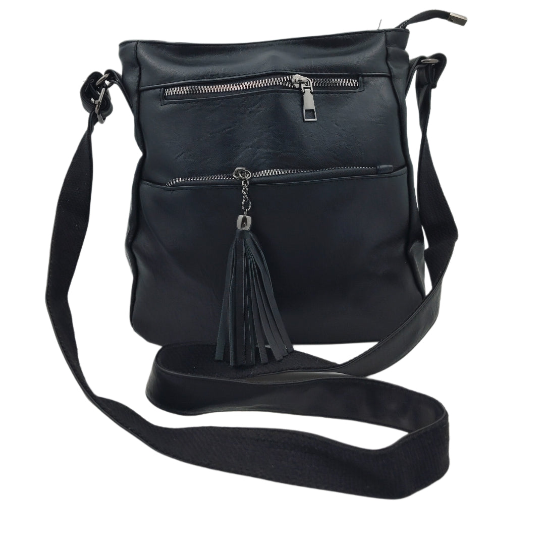 Women’s Everyday Black Casual Sling Bag – Premium PU Leather Crossbody Edition