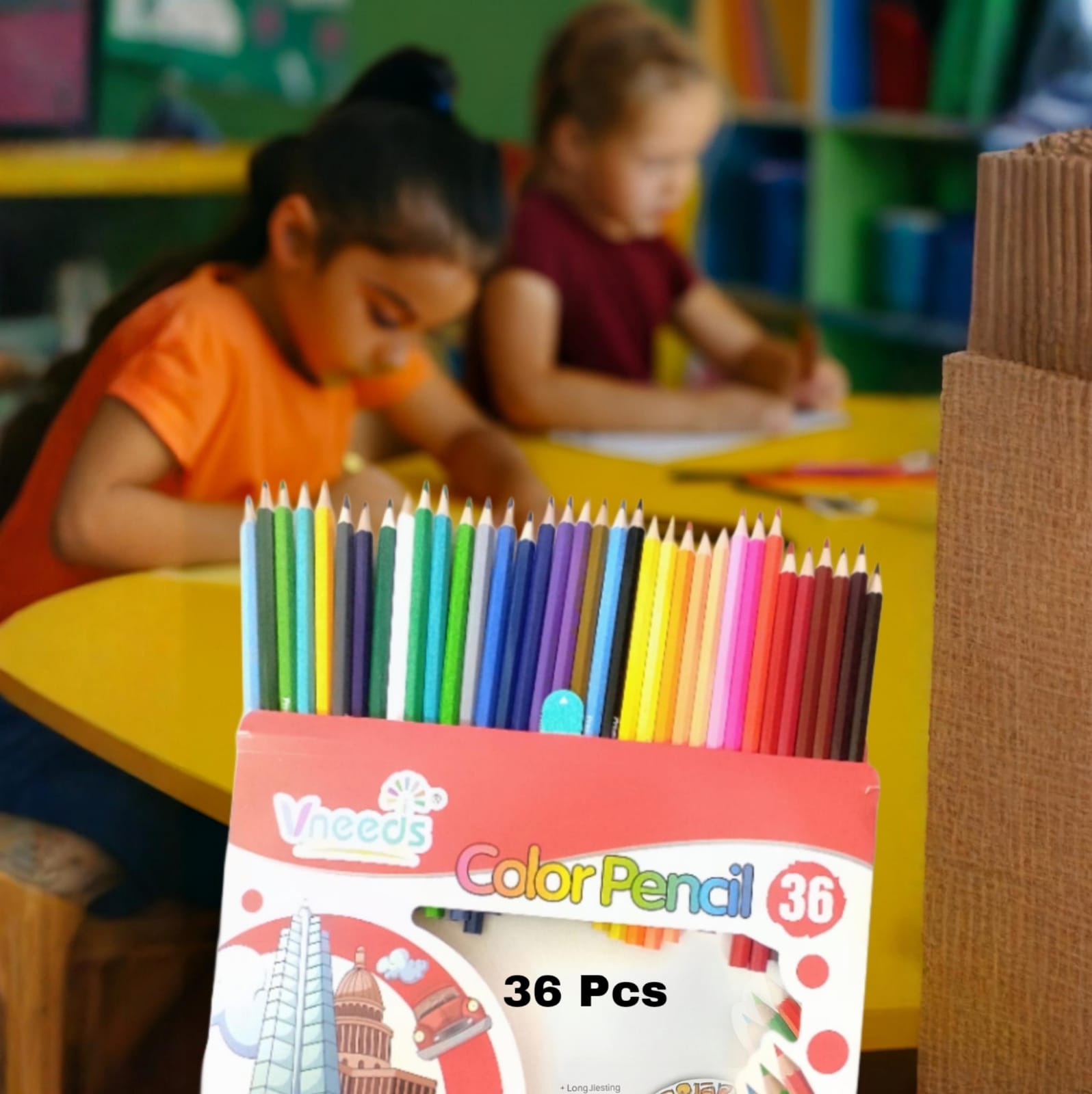 36-Piece Colour Pencil Set for Kids – Pre-Sharpened, Bright Shades, Smooth Colouring