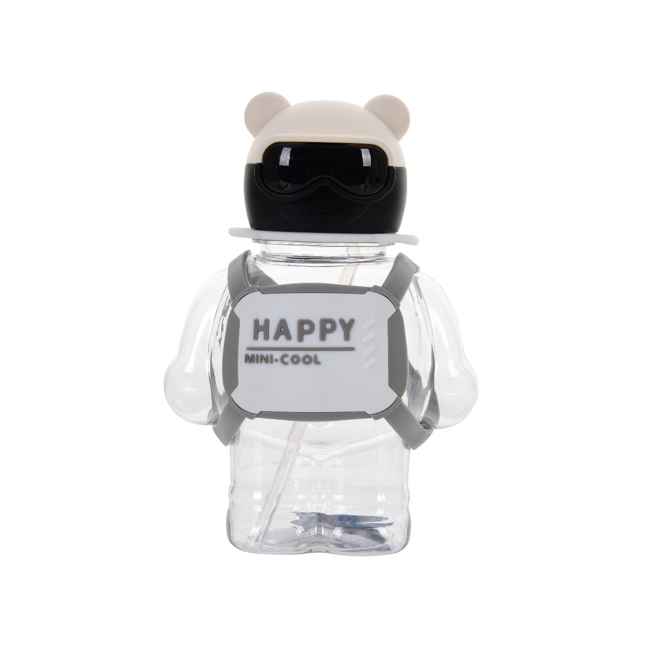 Happy Teddy Water Bottle- 450ml (Grey)