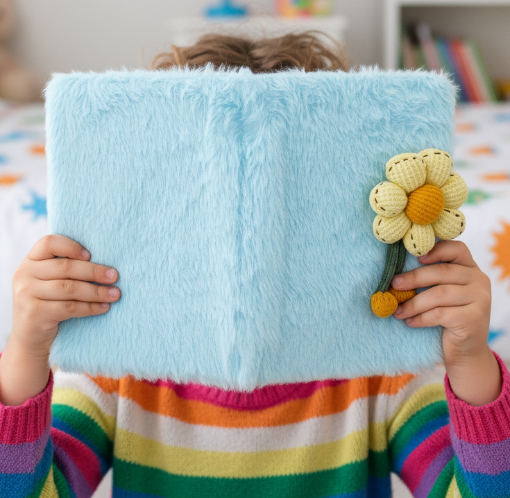 Cute Plush Daisy Furry Diary – Sky Blue