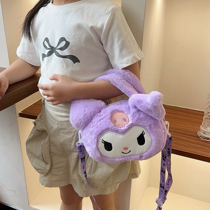 Bella N Bloom Cute Kuromi Plush Mini Sling Bag for Kids Girls
