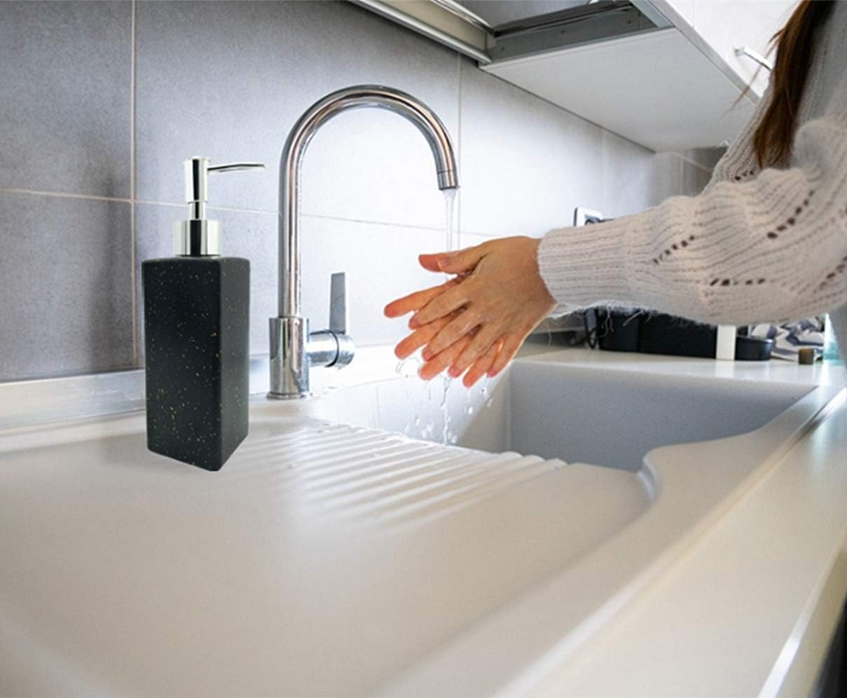 Premium Textured Glass Soap Dispenser – Modern Speckled Finish with Chrome Pump