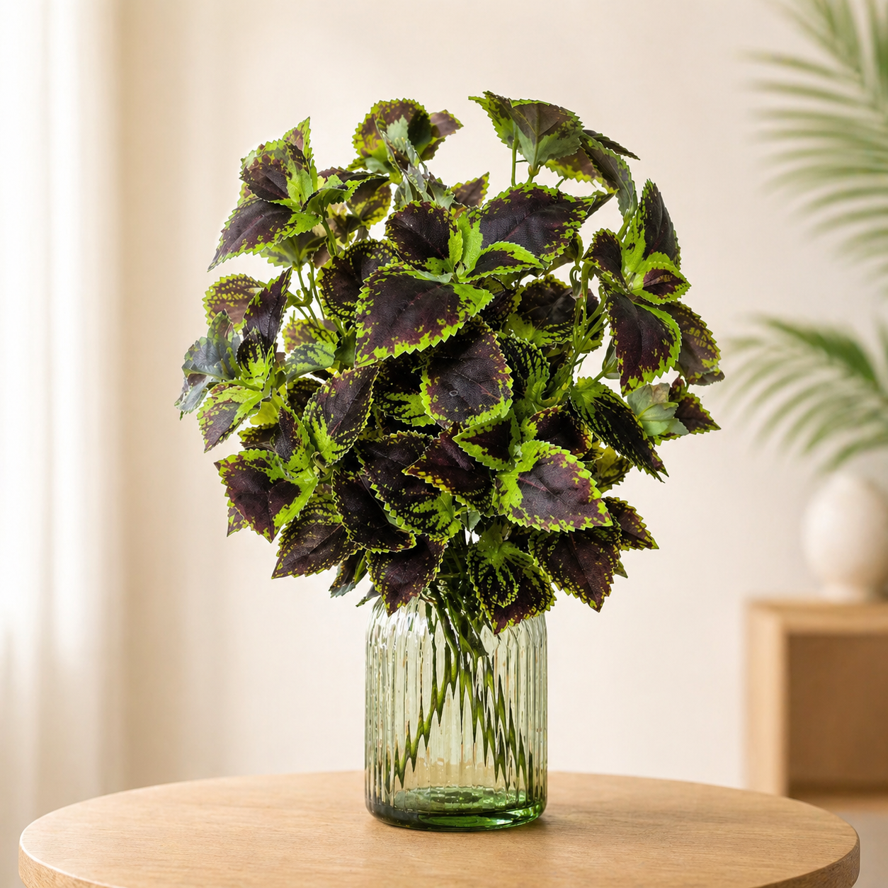 Bella N Bloom Artificial Variegated Leaf Bunch (Pack of 2) for Home Décor