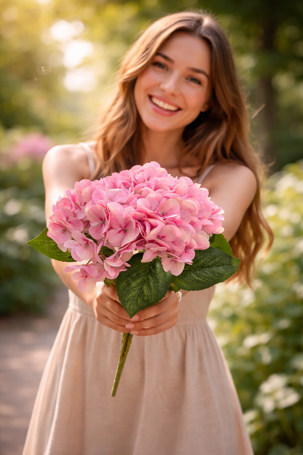 Artificial Blush Pink Hydrangea Flower Bunch