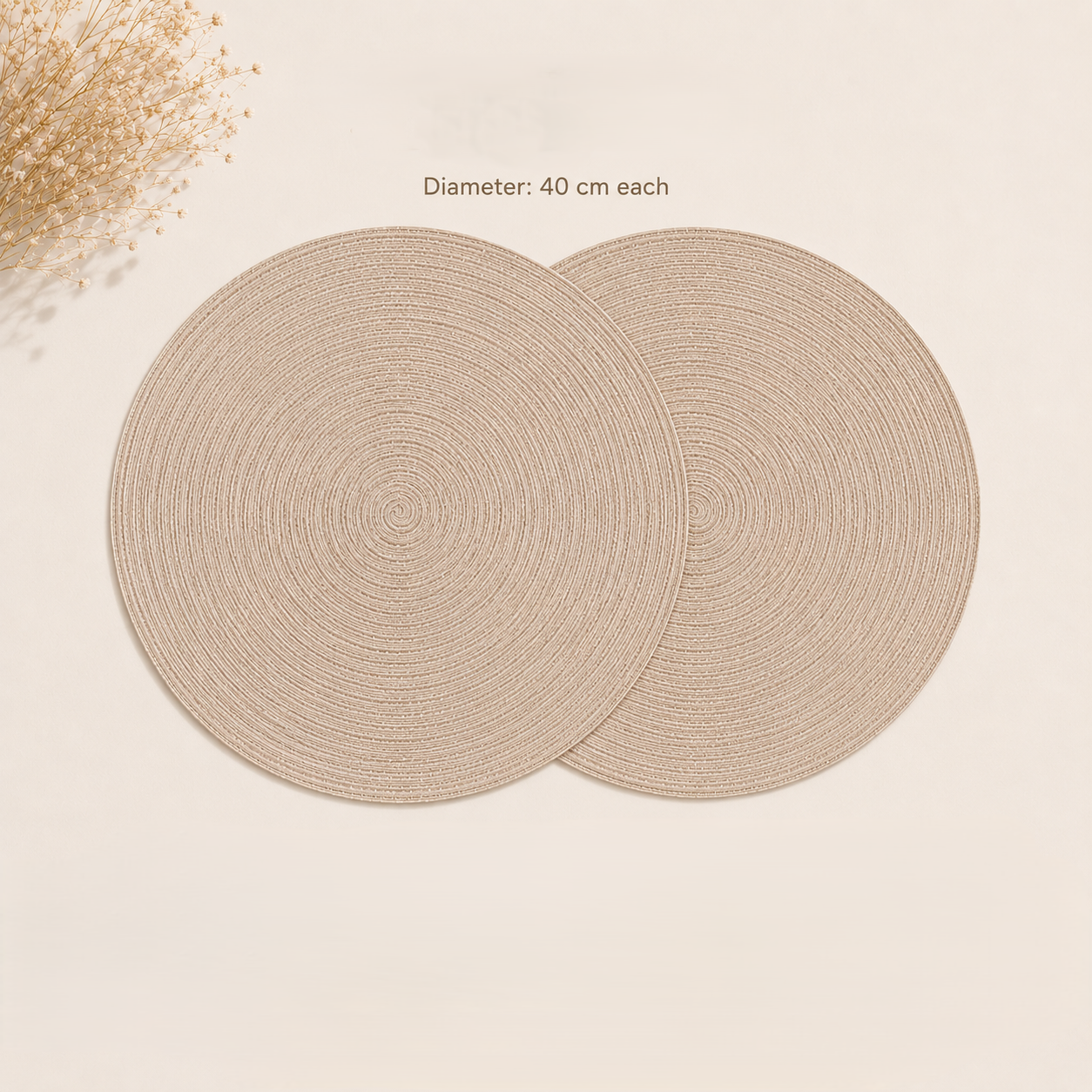 Bella N Bloom Round Table Mats Set of 2 – Premium PVC Woven Heat Resistant Dining Mats
