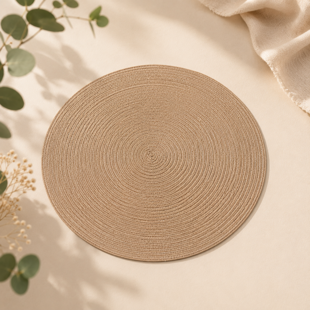 Bella N Bloom Round Table Mat 40 cm PVC Woven Placemat
