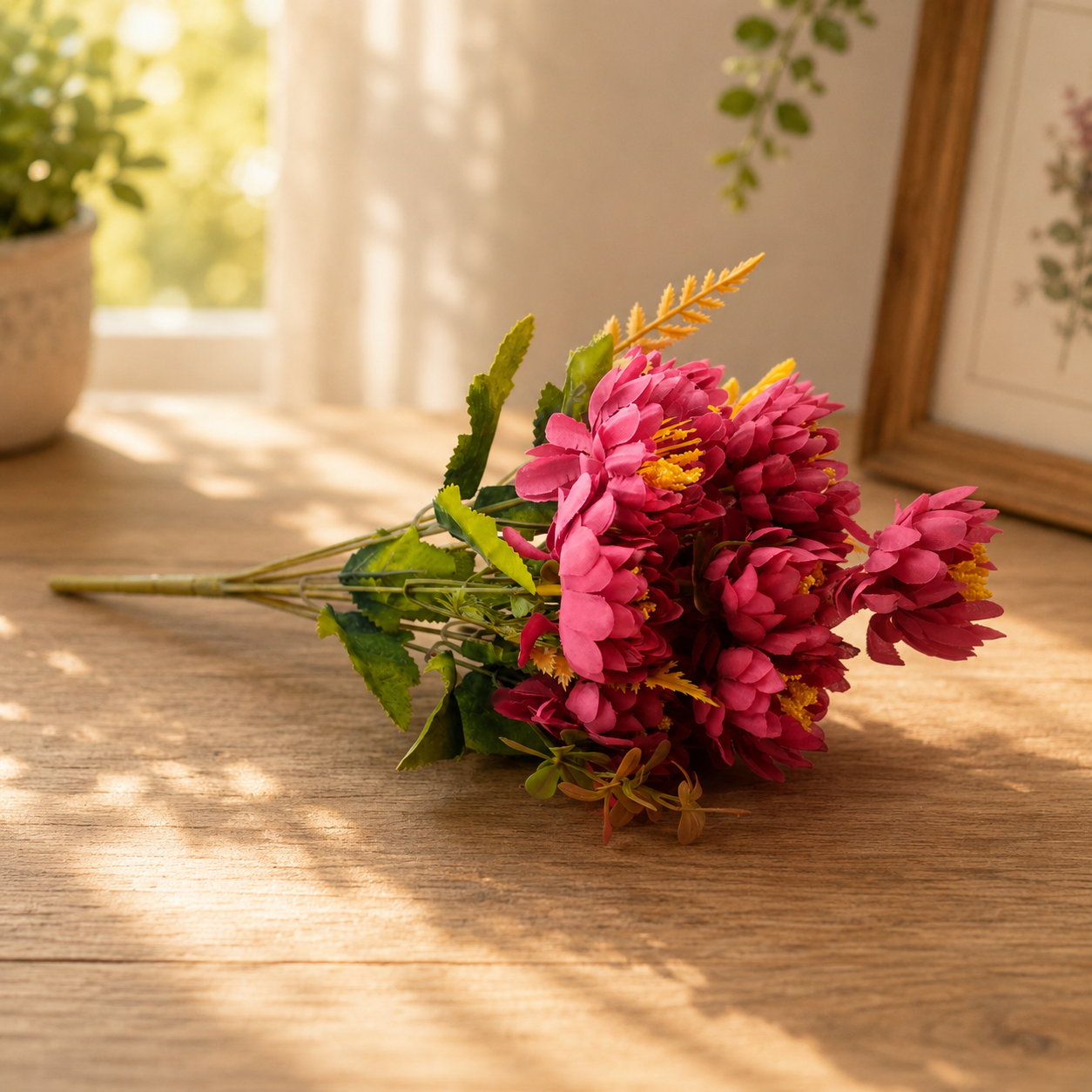 Artificial Small Peony Flower Bunch for Home Décor – Purple