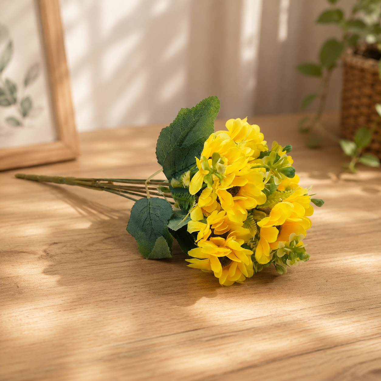 Artificial Small Daisy Flower Bunch for Home Décor-Yellow