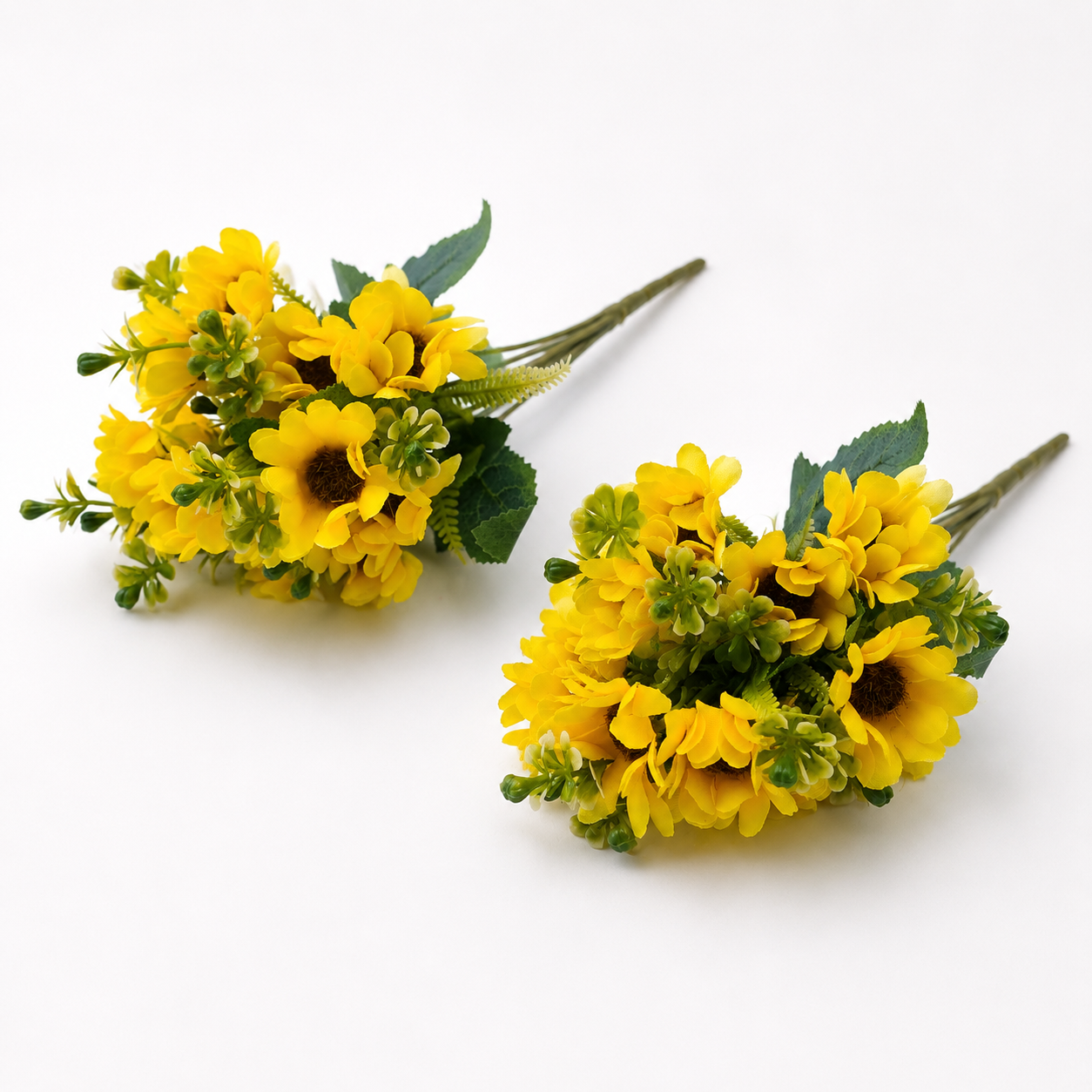 Artificial Pack of 2 Daisy Flower Bunch for Home Décor-Yellow
