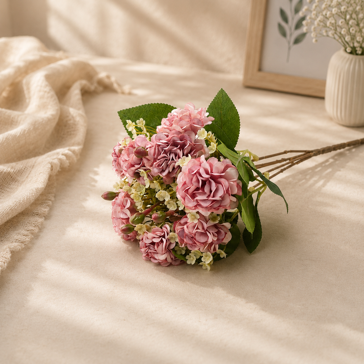 Artificial Vintage Pattern (Pack of 2) Flower Bunch for Home Décor-Lavender