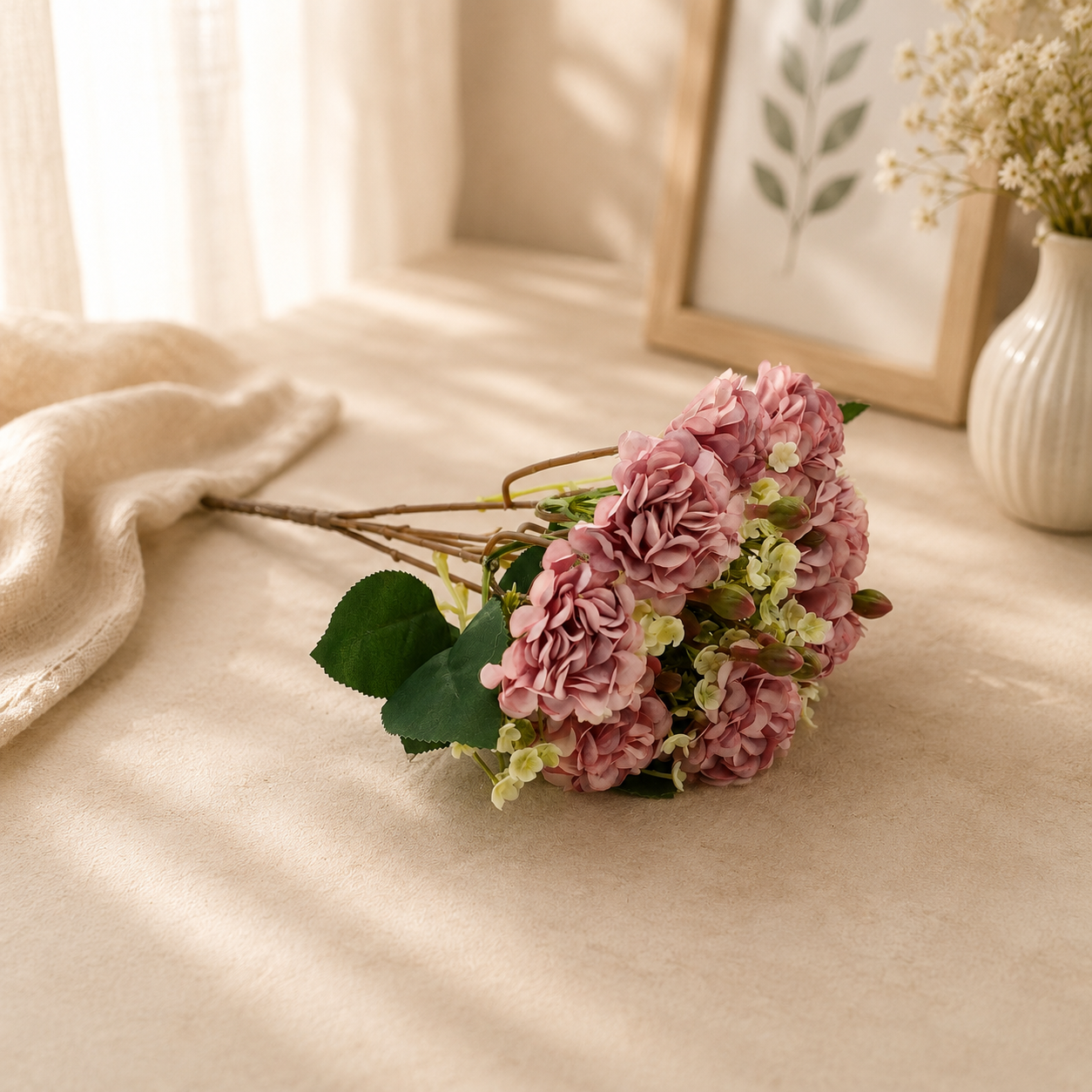 Artificial Vintage Pattern Flower Bunch for Home Décor –Lavender