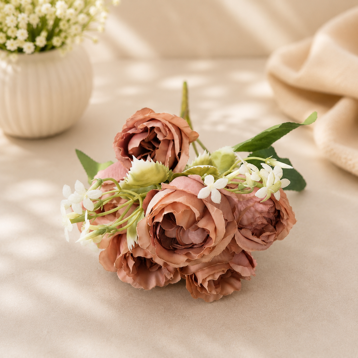 Artificial Small Rose Flower Bunch for Home Décor – Lavender