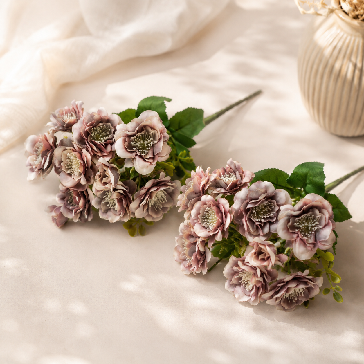 Artificial Dusky Lavender Flower Bunch Pack of 2 for Home Décor