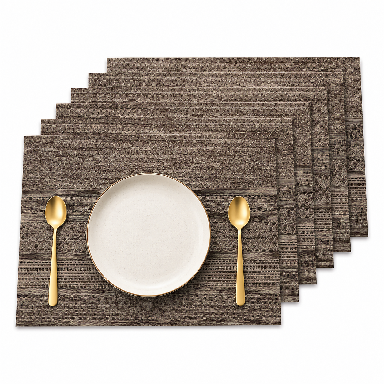 Bella N Bloom Premium Textured 6-Piece PVC Table Mats Set
