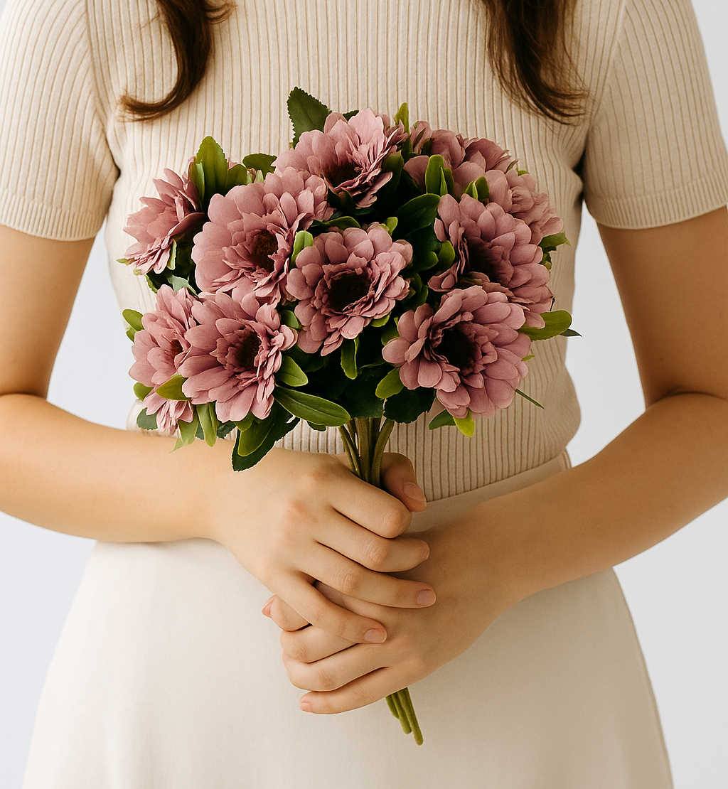 Artificial Pink Gerbera Daisy Flower Bunch