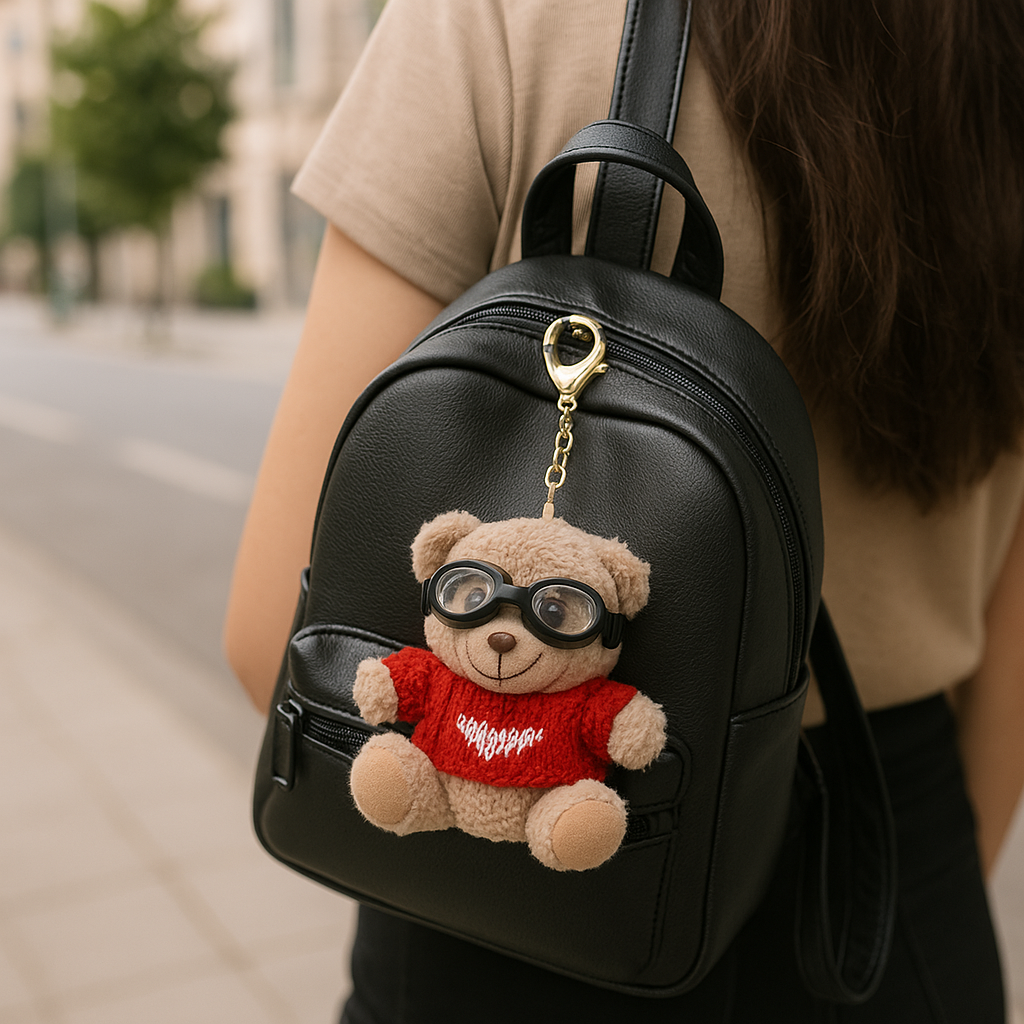 Sunglasses Teddy Keychain (Red)