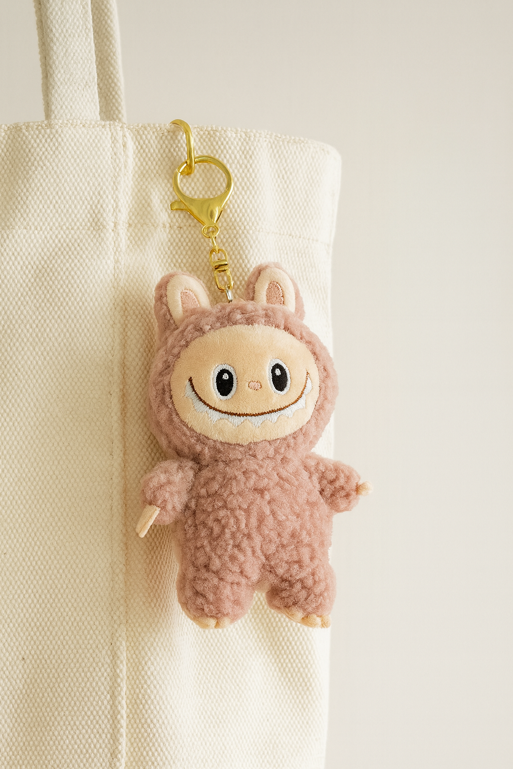 Labubu Teddy Keychain (Pink)