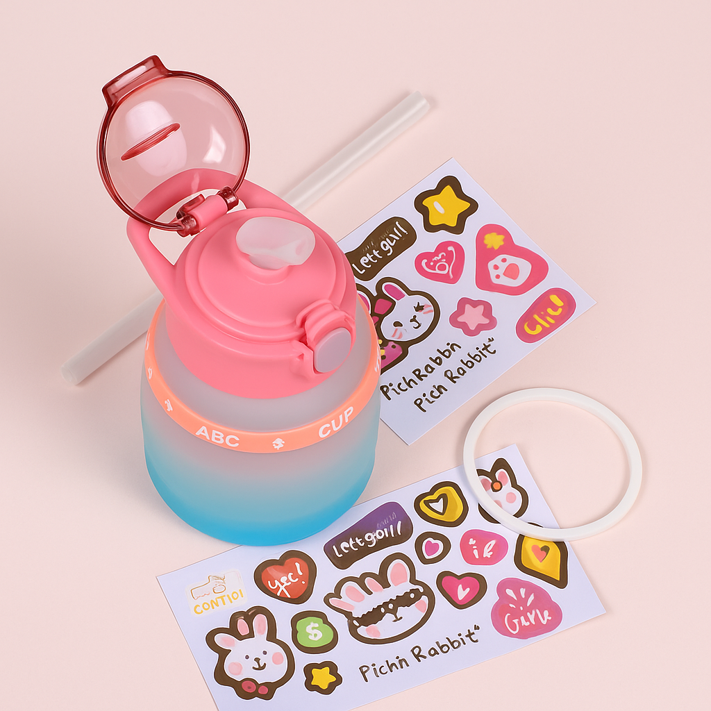 Kids DIY Bottle- 600 ml (Pink Blue)