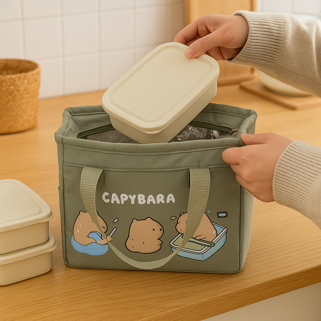 Capybara Lunch Bag (Sage Green)