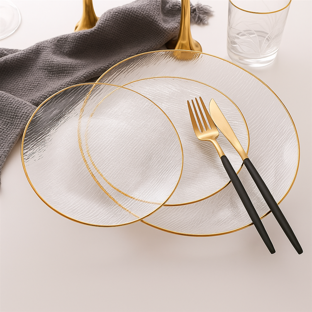 Crystal Clear Glass Tray Set of 3