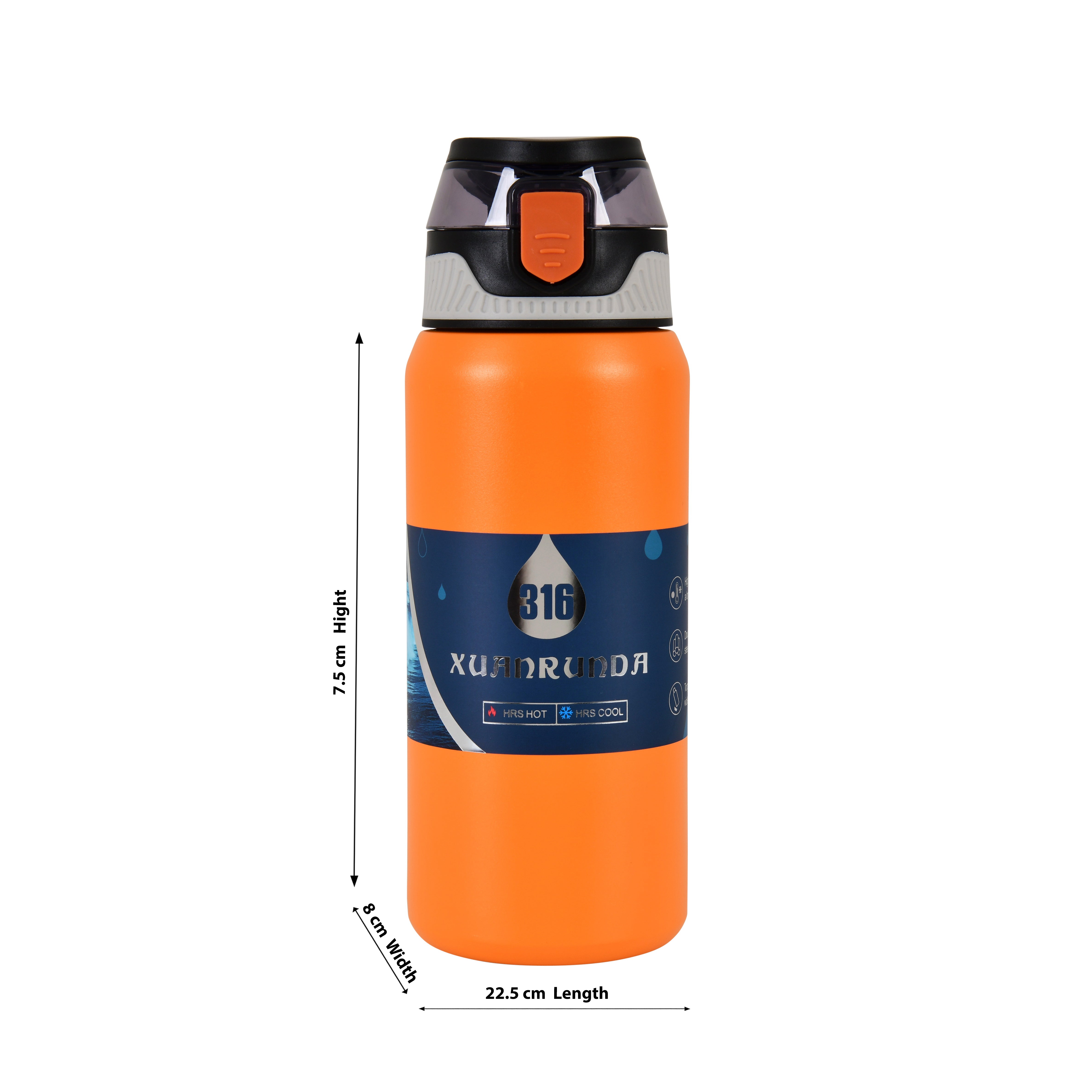 Insulated Sipper Bottle – 850ml (Orange)