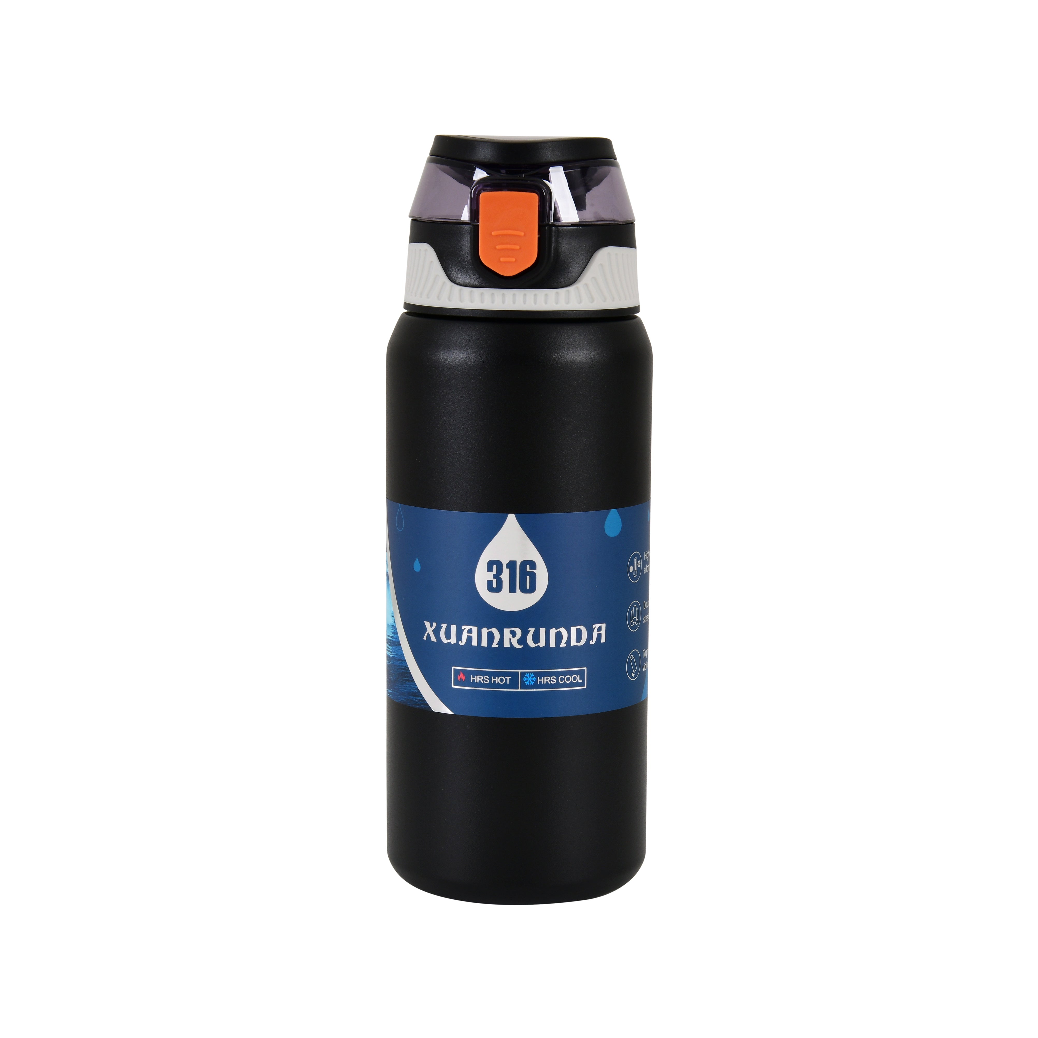 Insulated Sipper Bottle – 850ml (Black)