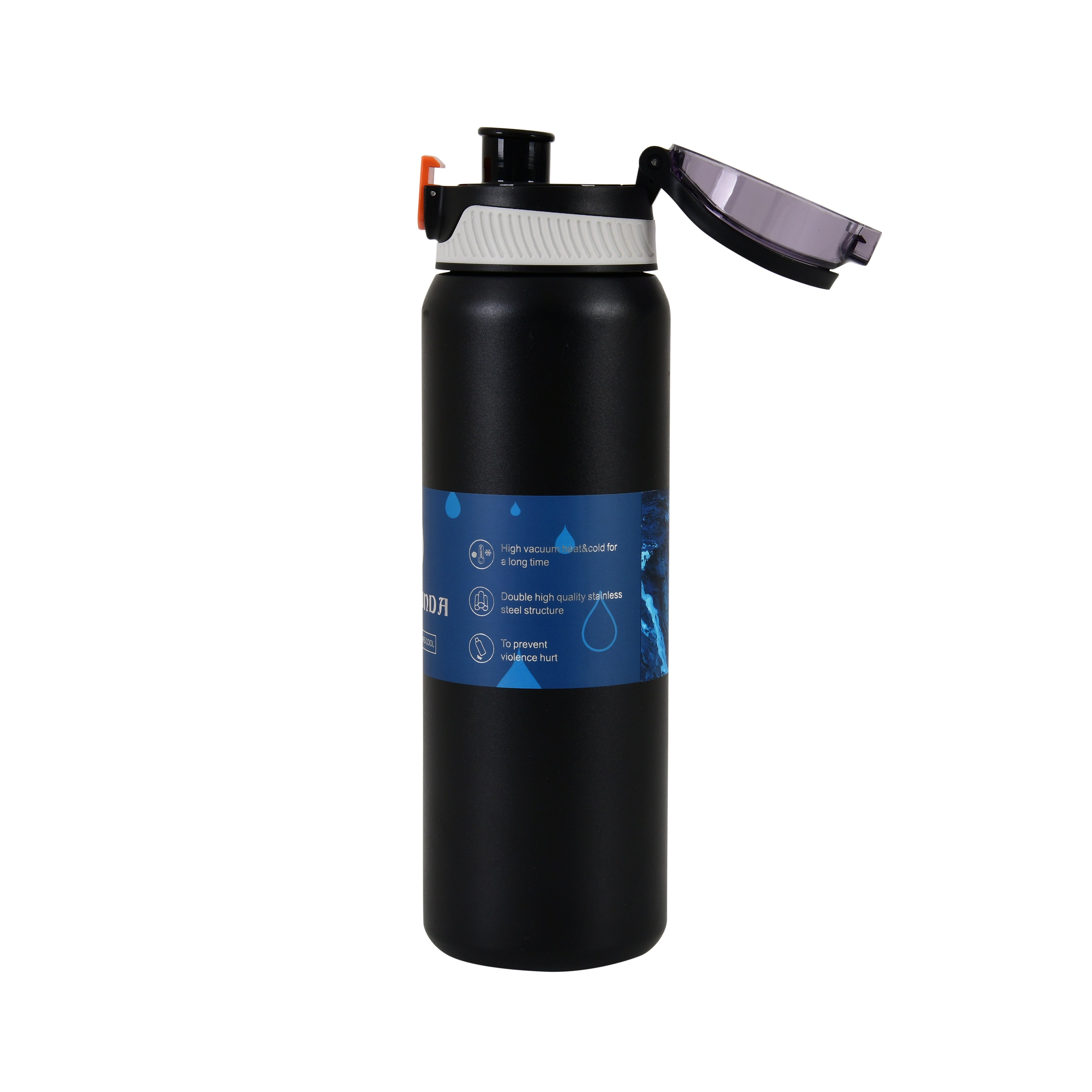 Insulated Sipper Bottle – 1L (Black)