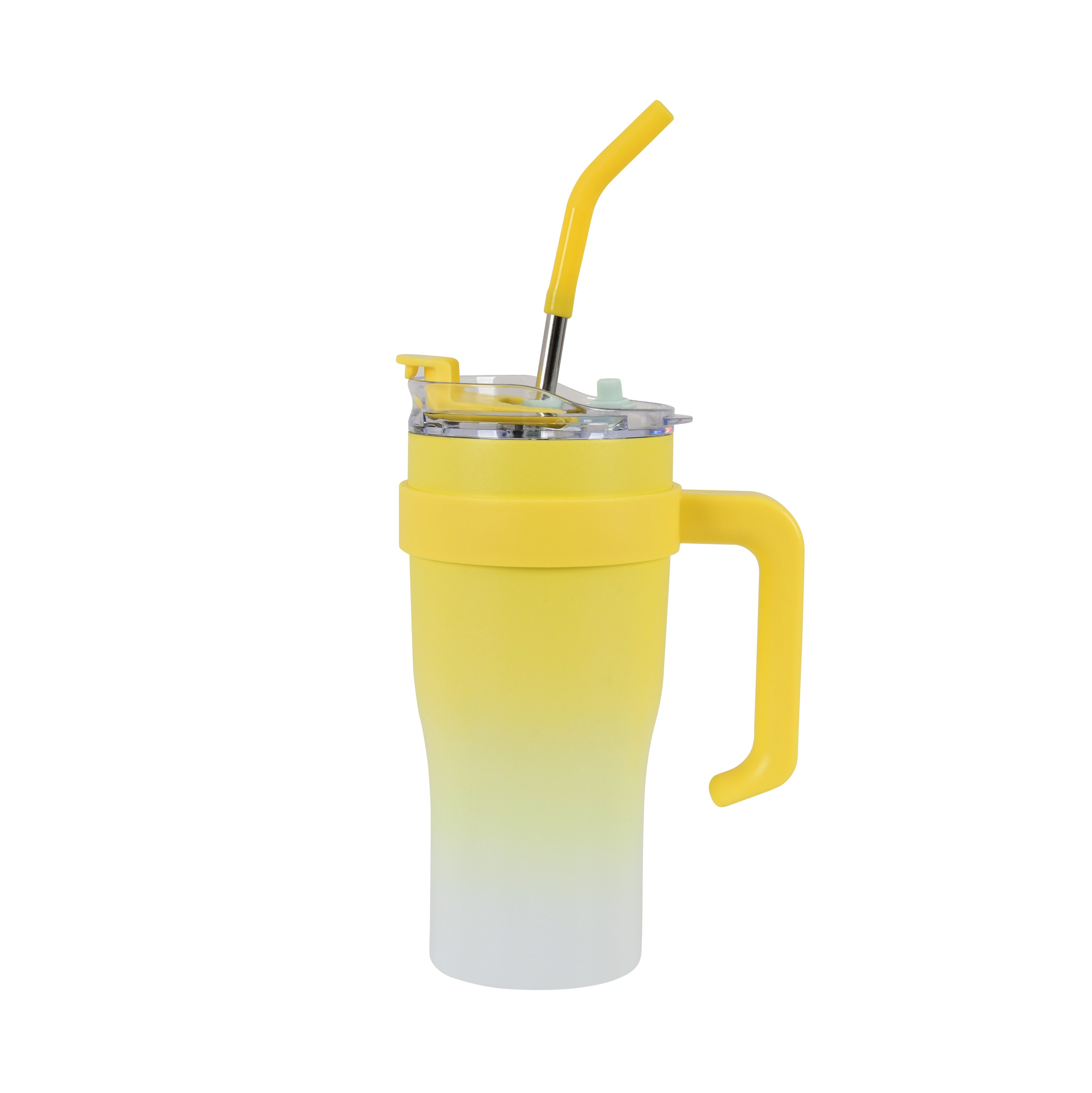 Dual Shades- Stainless Steel Sipper Tumbler (Yellow White)