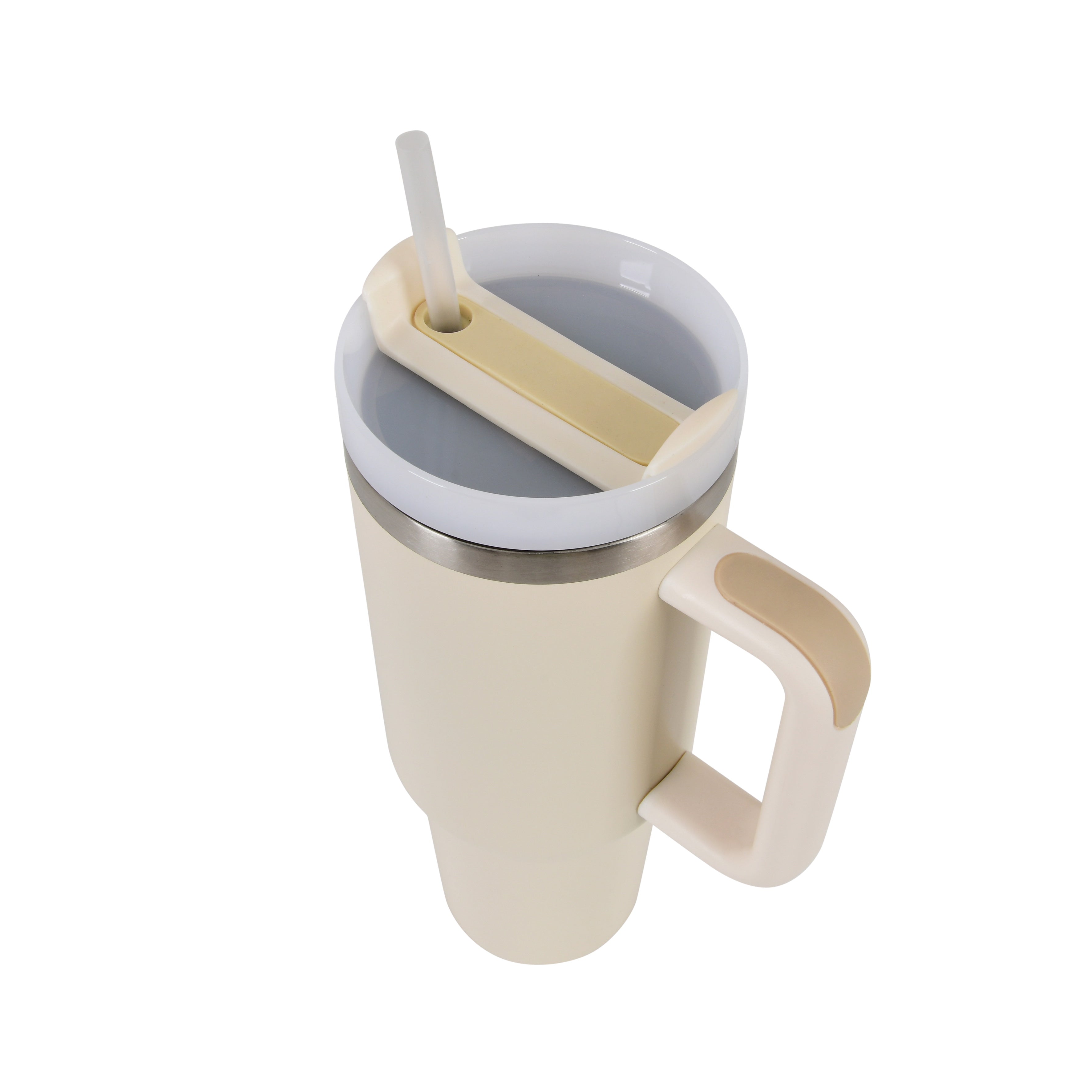 Stainless Steel Vacuum Insulated Tumbler With Offwhite/ Creamish Colour - 1200ml