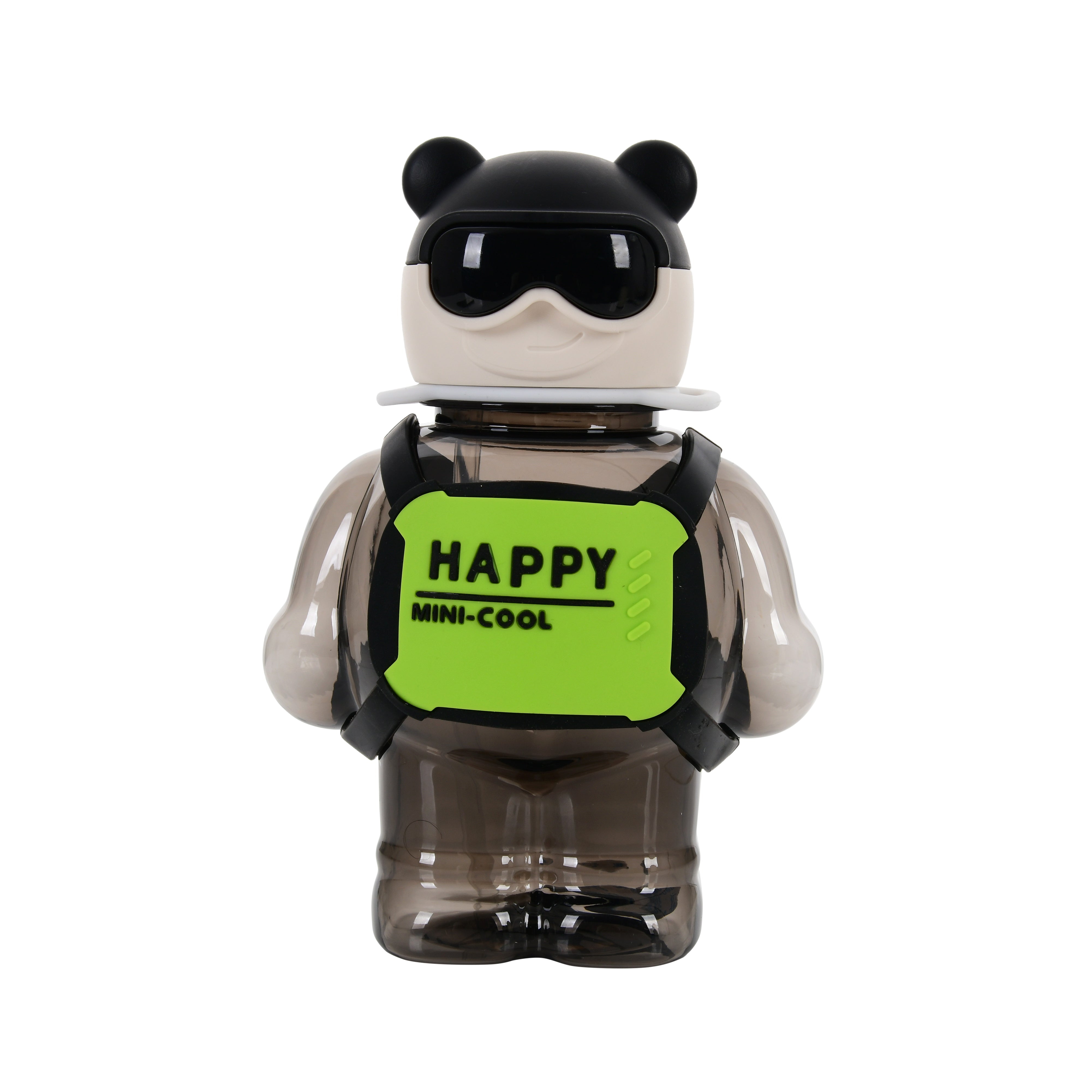 Happy Teddy Water Bottle- 450ml (Black)