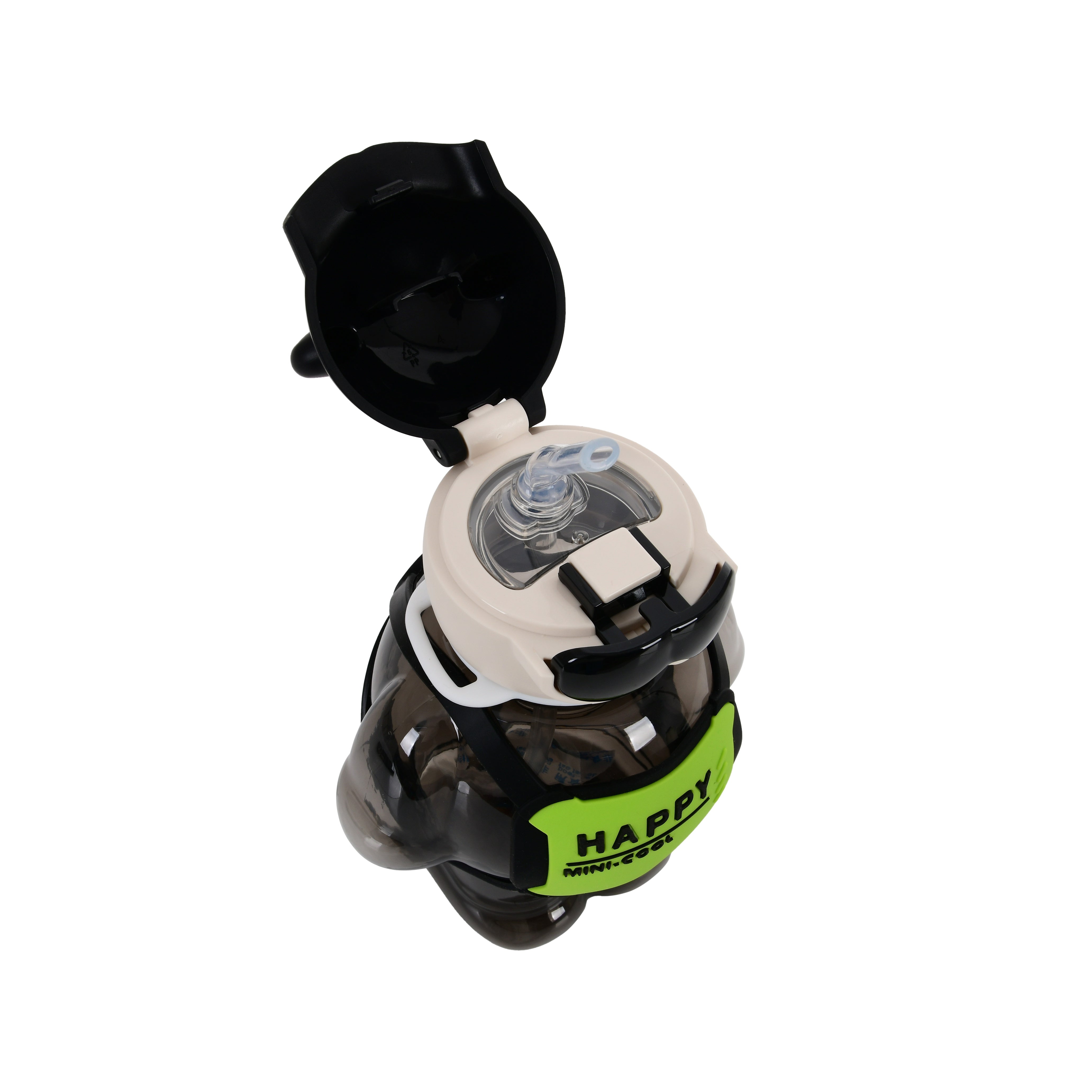 Happy Teddy Water Bottle- 450ml (Black)