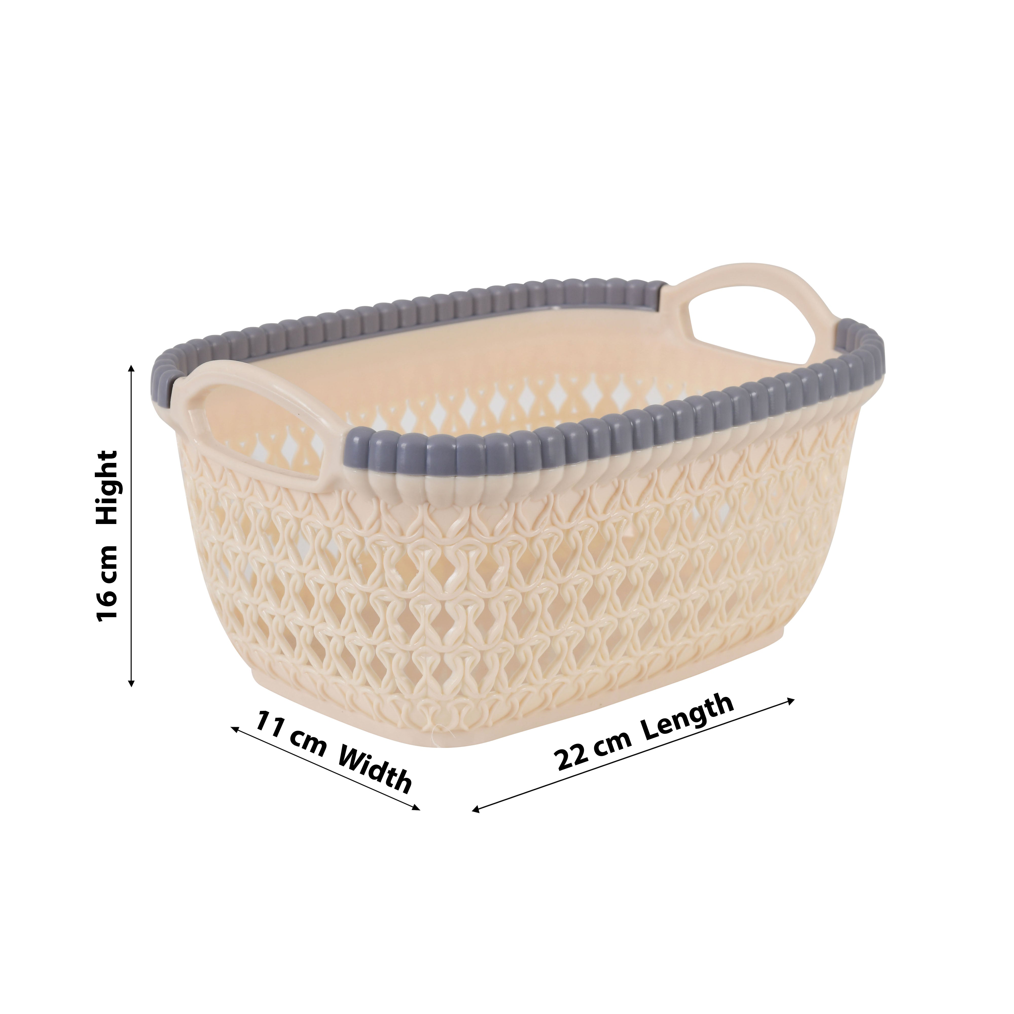 Premium Multi-Purpose Woven Storage Basket Set of 4 (Orange Color)