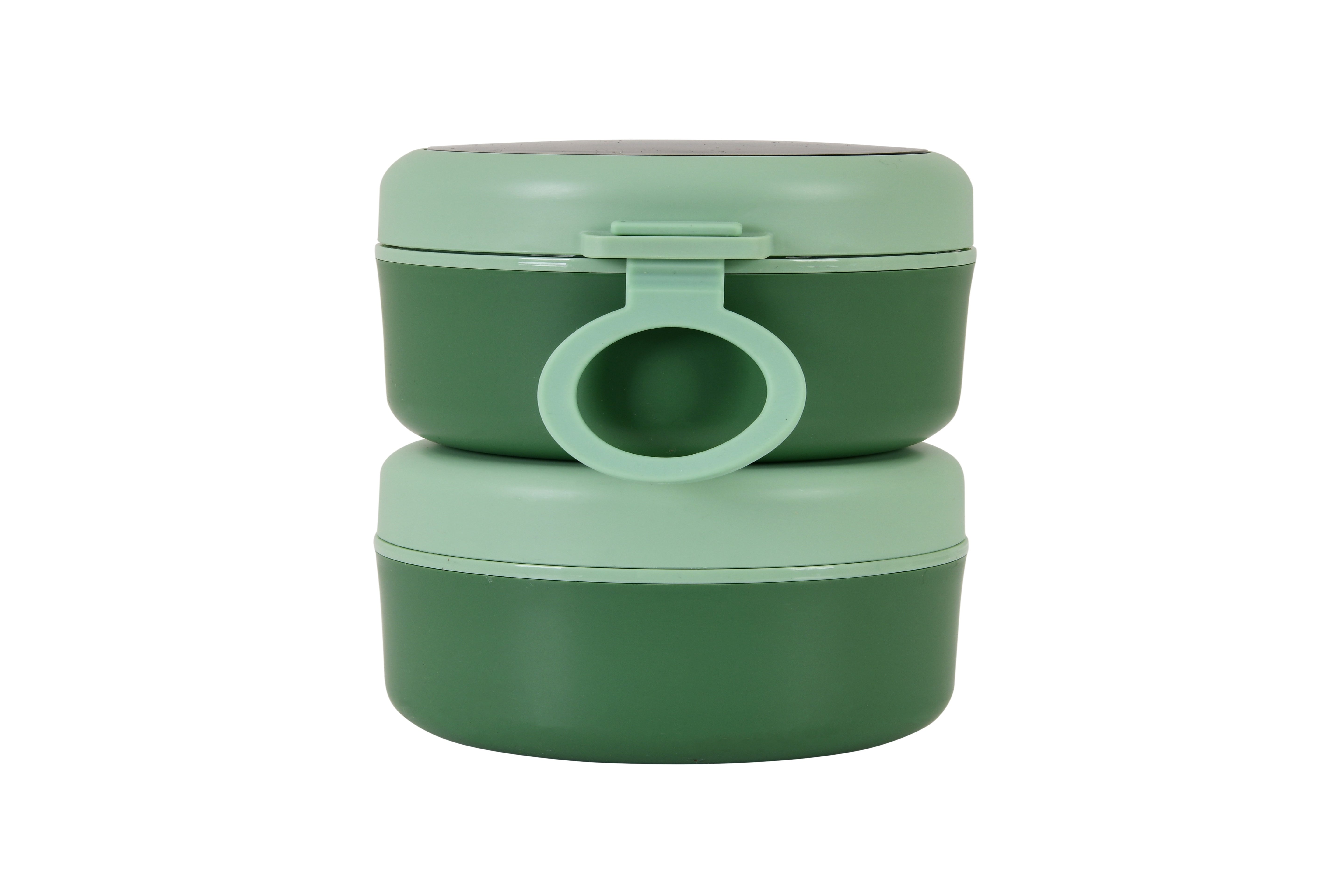 Double Compartment Stainless Steel Twist & Go Lunch Box (Green)