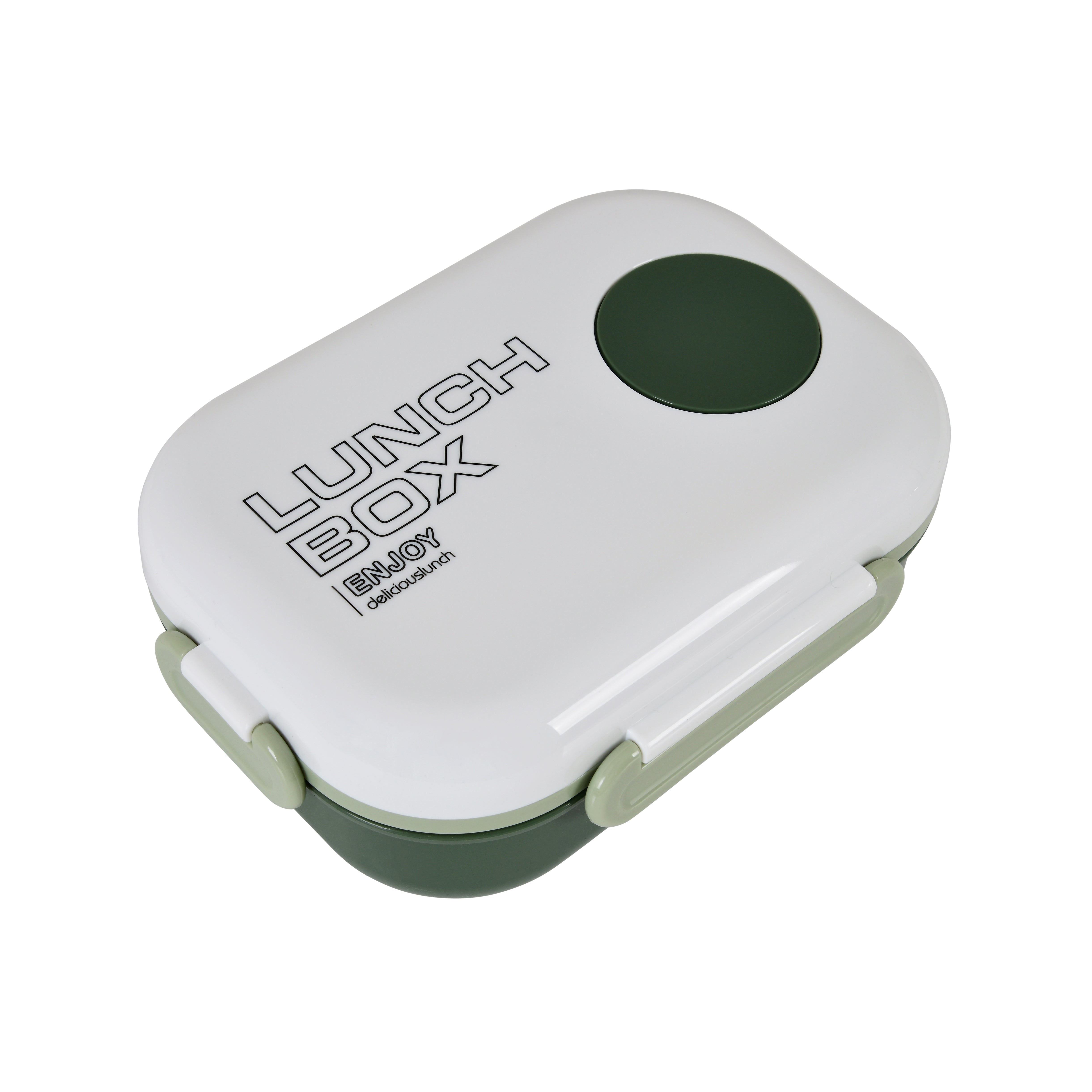 Multi compartment Silicon Lunch Box- BPA Free-Green & White