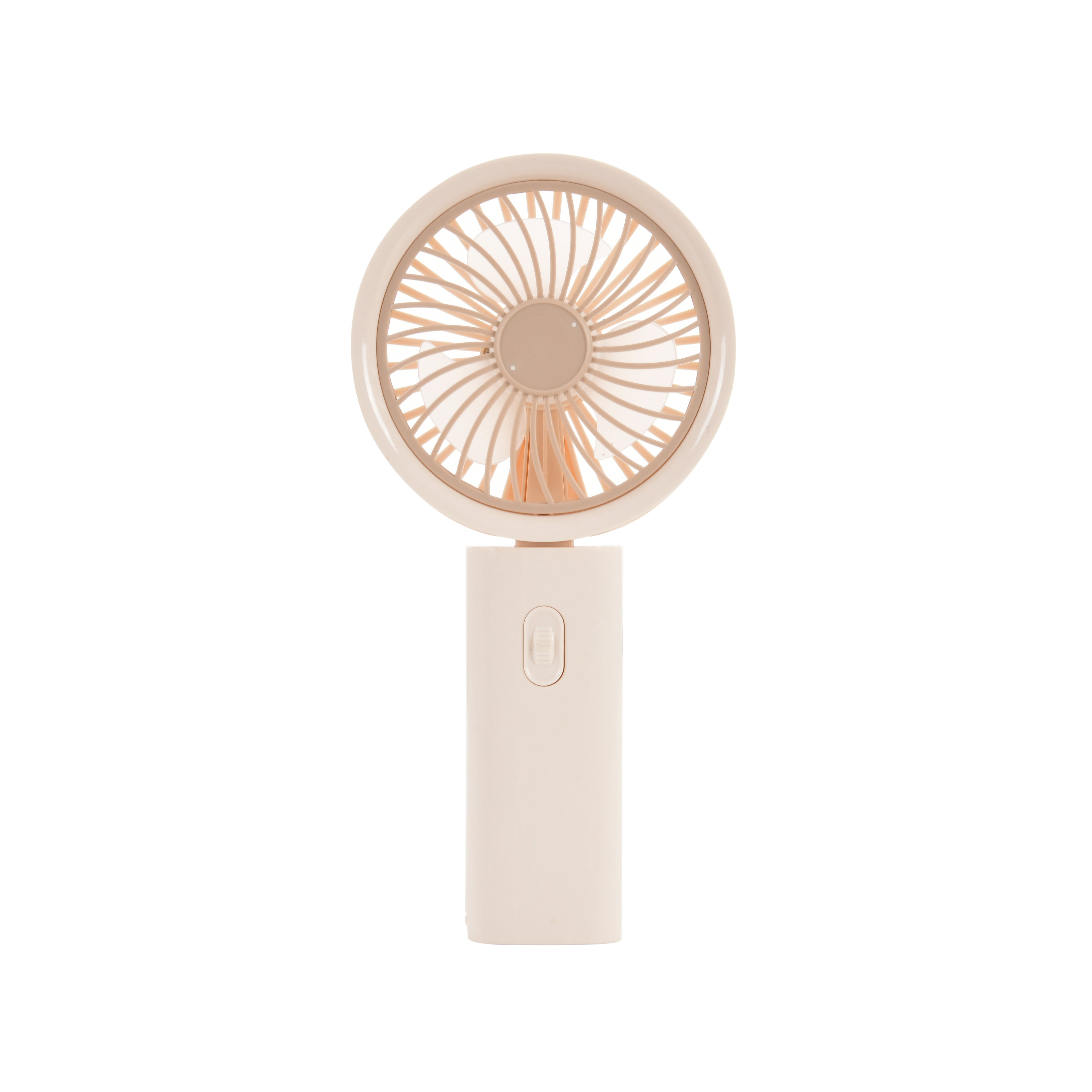 Hand Operated DIY Mini Fans (White & Beige)