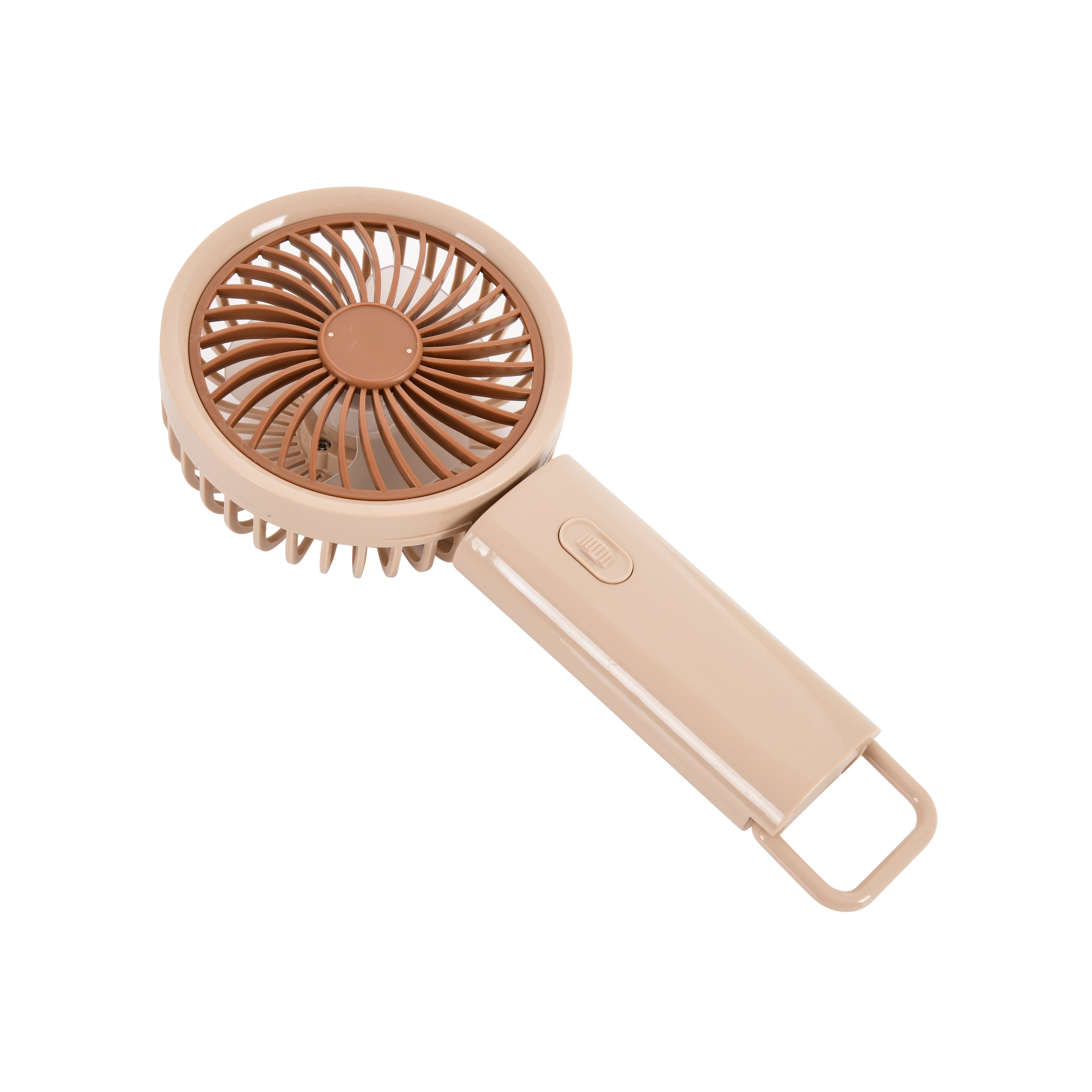 Hand Operated DIY Mini Fans (Beige & Brown)