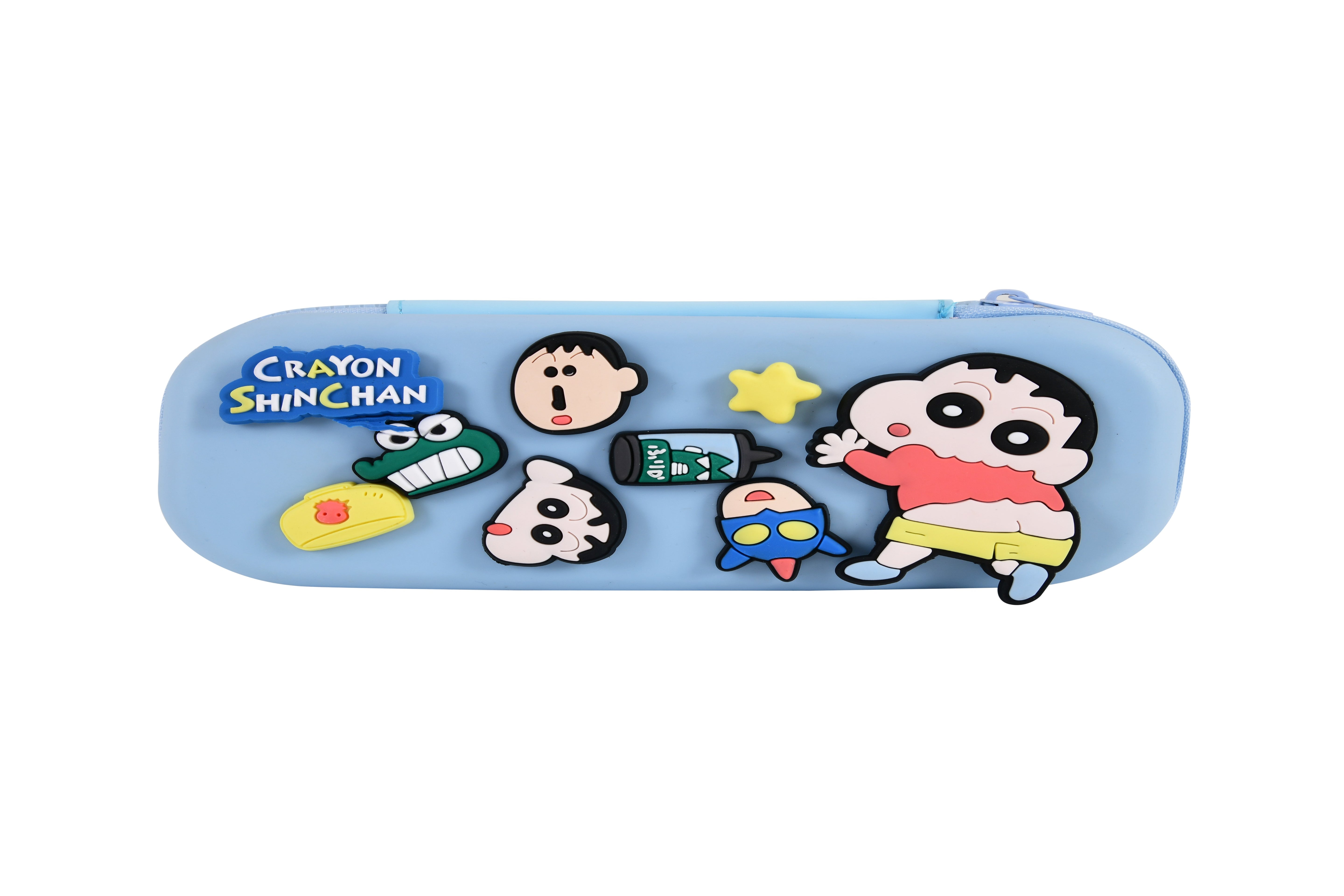 DIY Shinchan-Themed Pencil Box (Light Blue)
