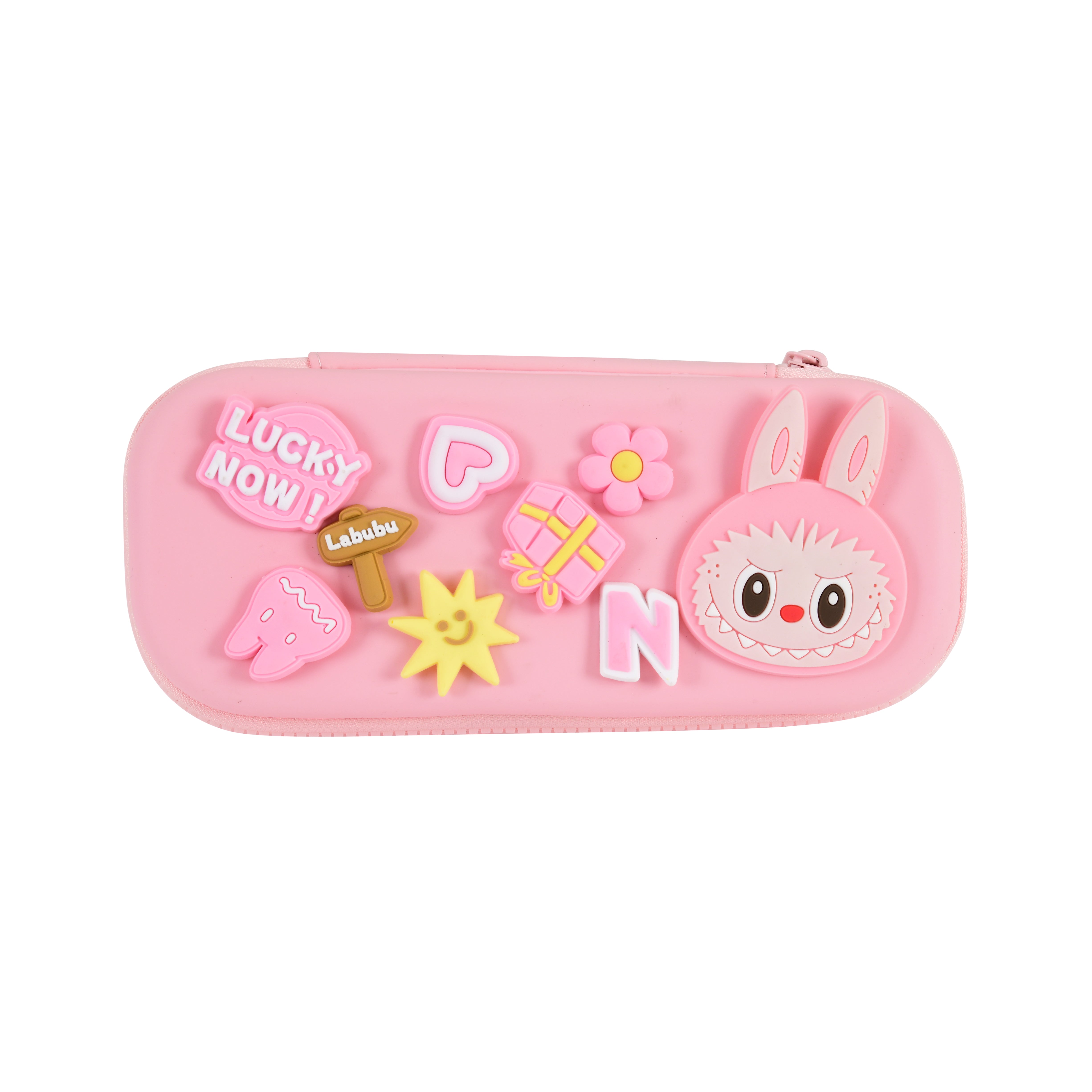 DIY Labubu -Themed Small Pencil Box (Pink)