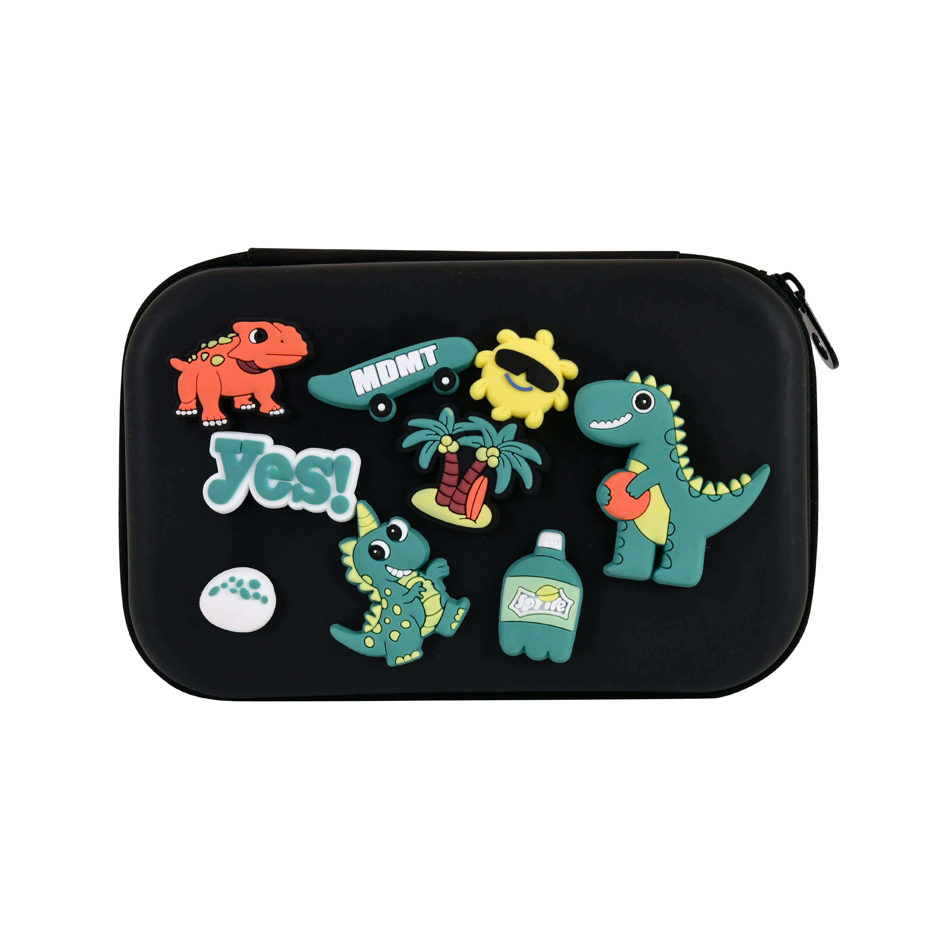 DIY Dinosaur-Themed Pencil Box (Black)