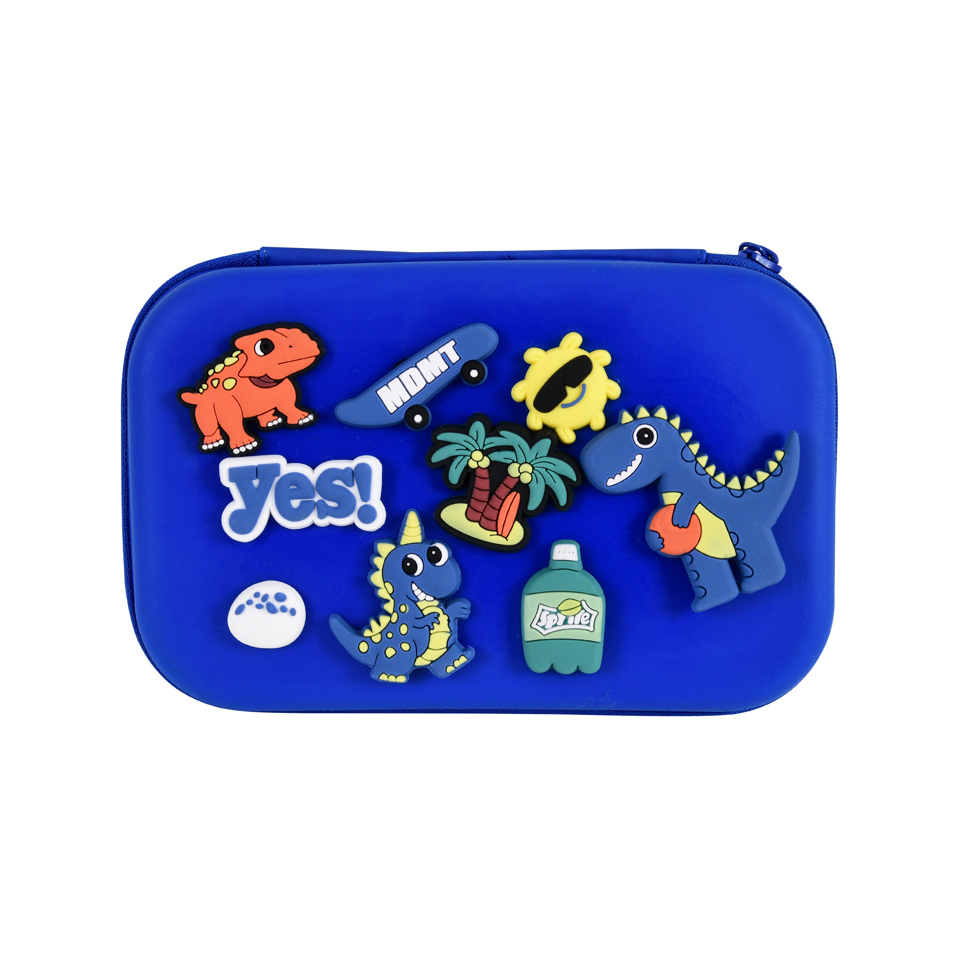 DIY Dinosaur-Themed Pencil Box (Dark Blue)