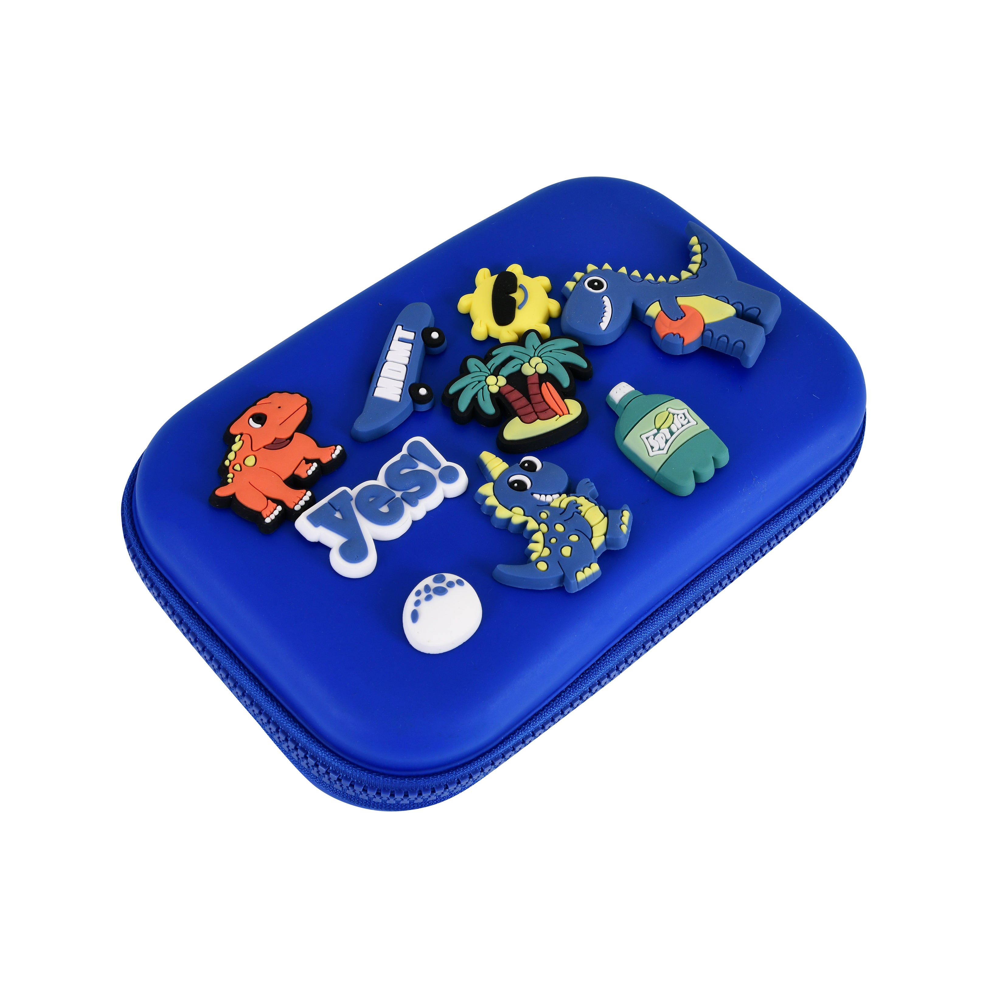 DIY Dinosaur-Themed Pencil Box (Dark Blue)