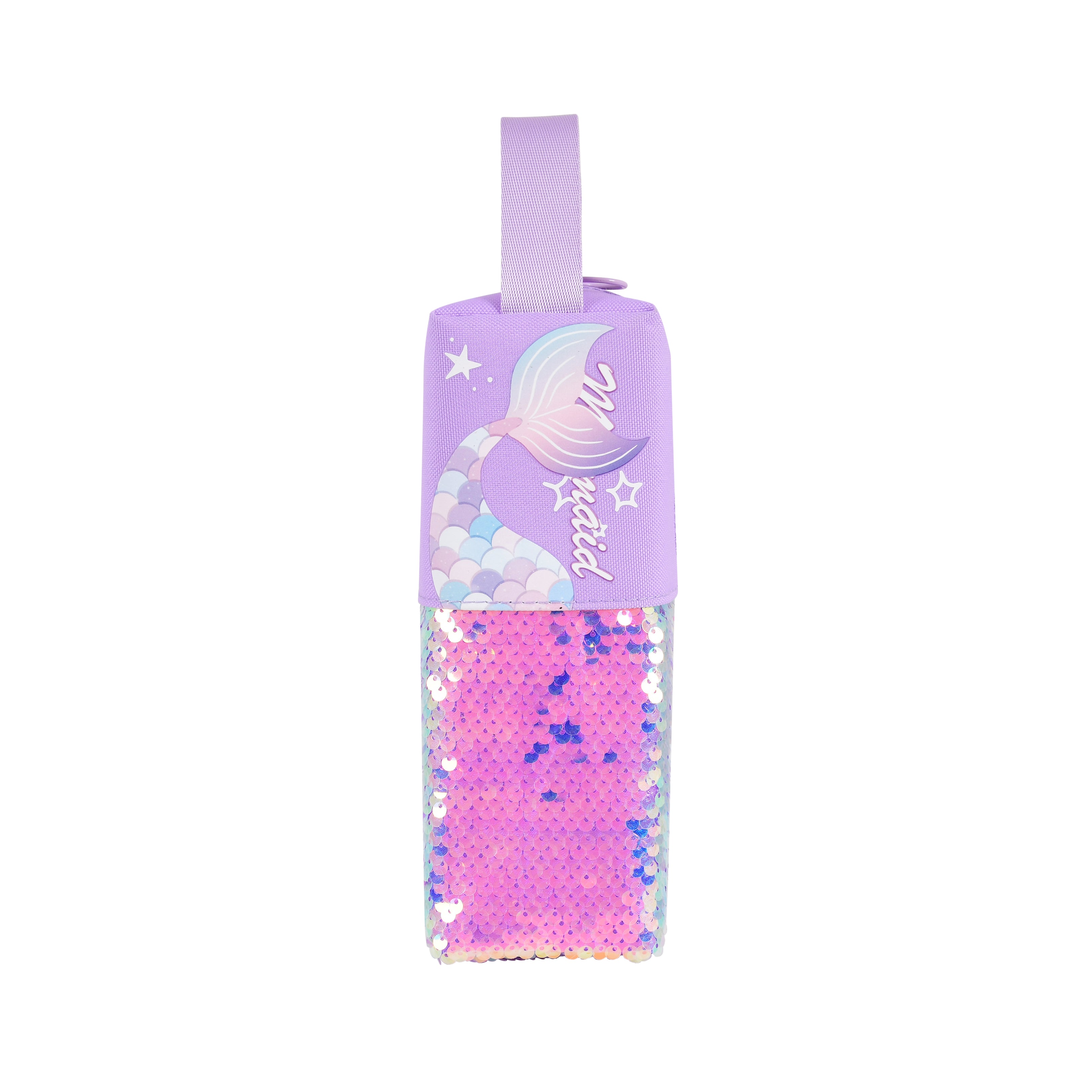 Mermaid-Themed Sequin Pencil Pouch (Purple)