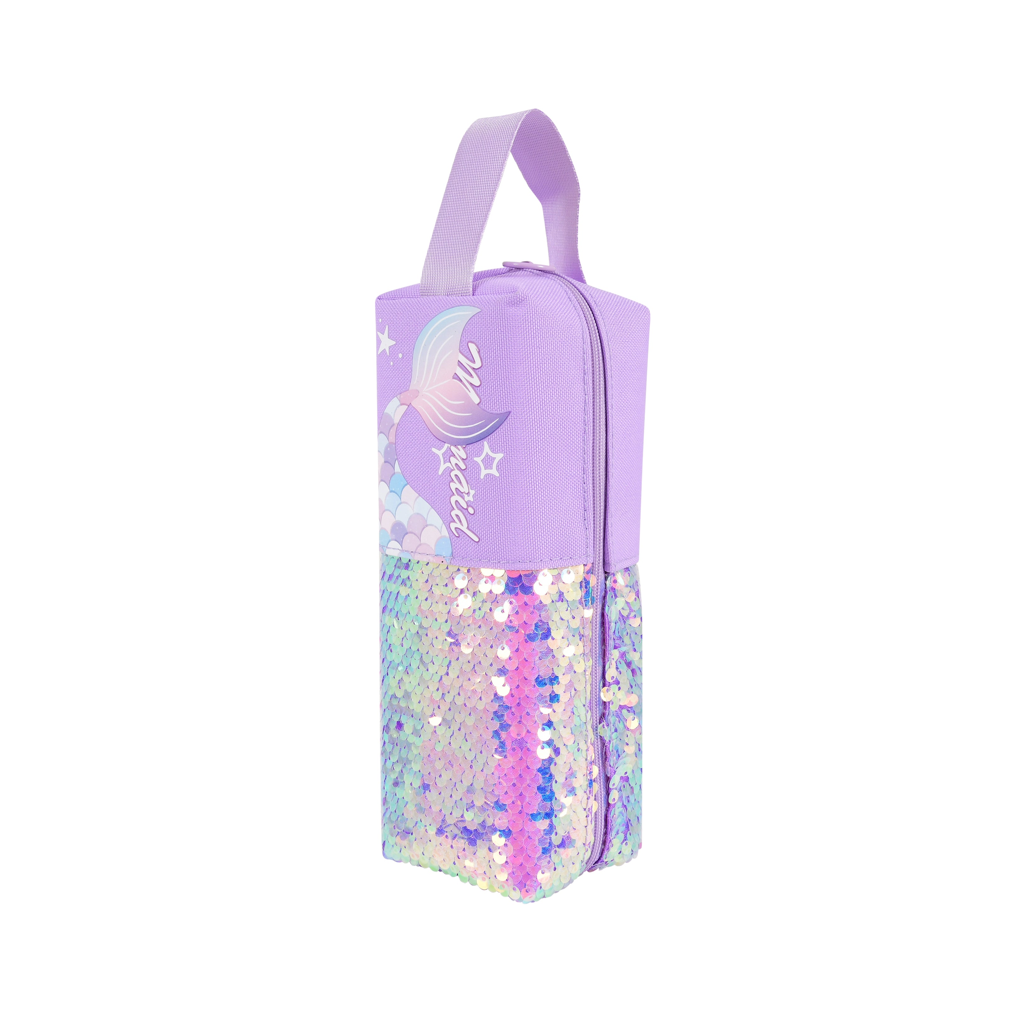 Mermaid-Themed Sequin Pencil Pouch (Purple)