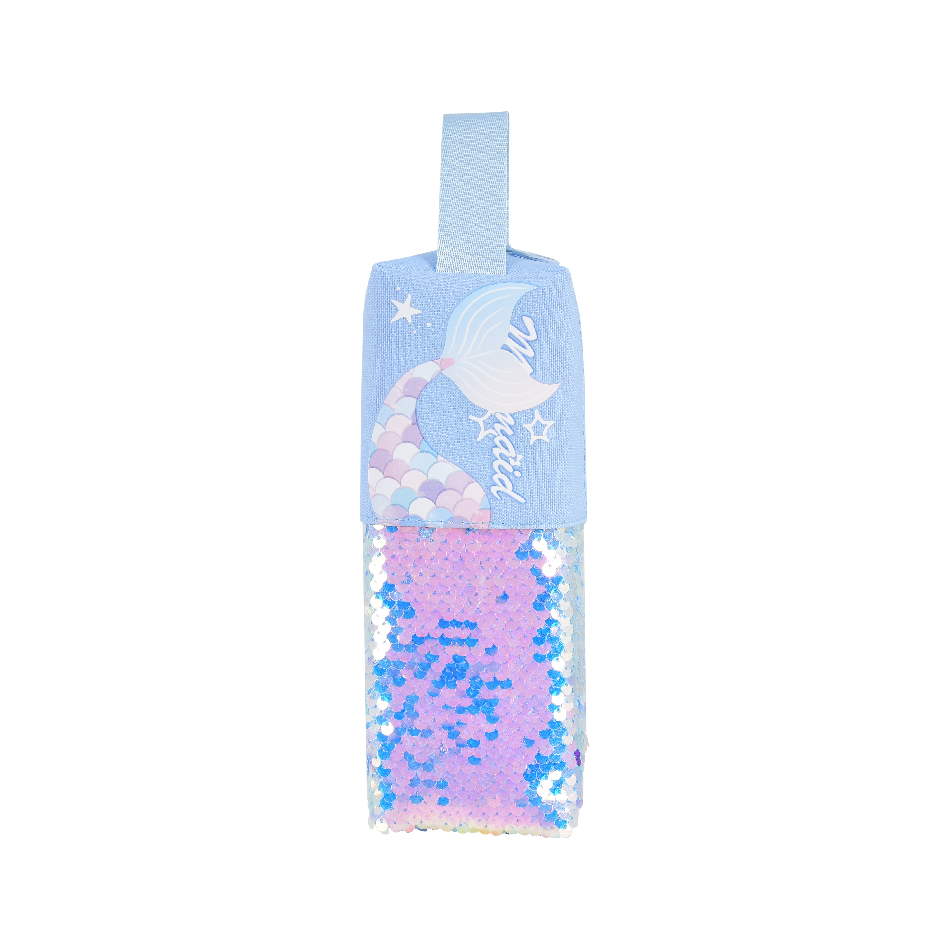 Mermaid-Themed Sequin Pencil Pouch (Blue)