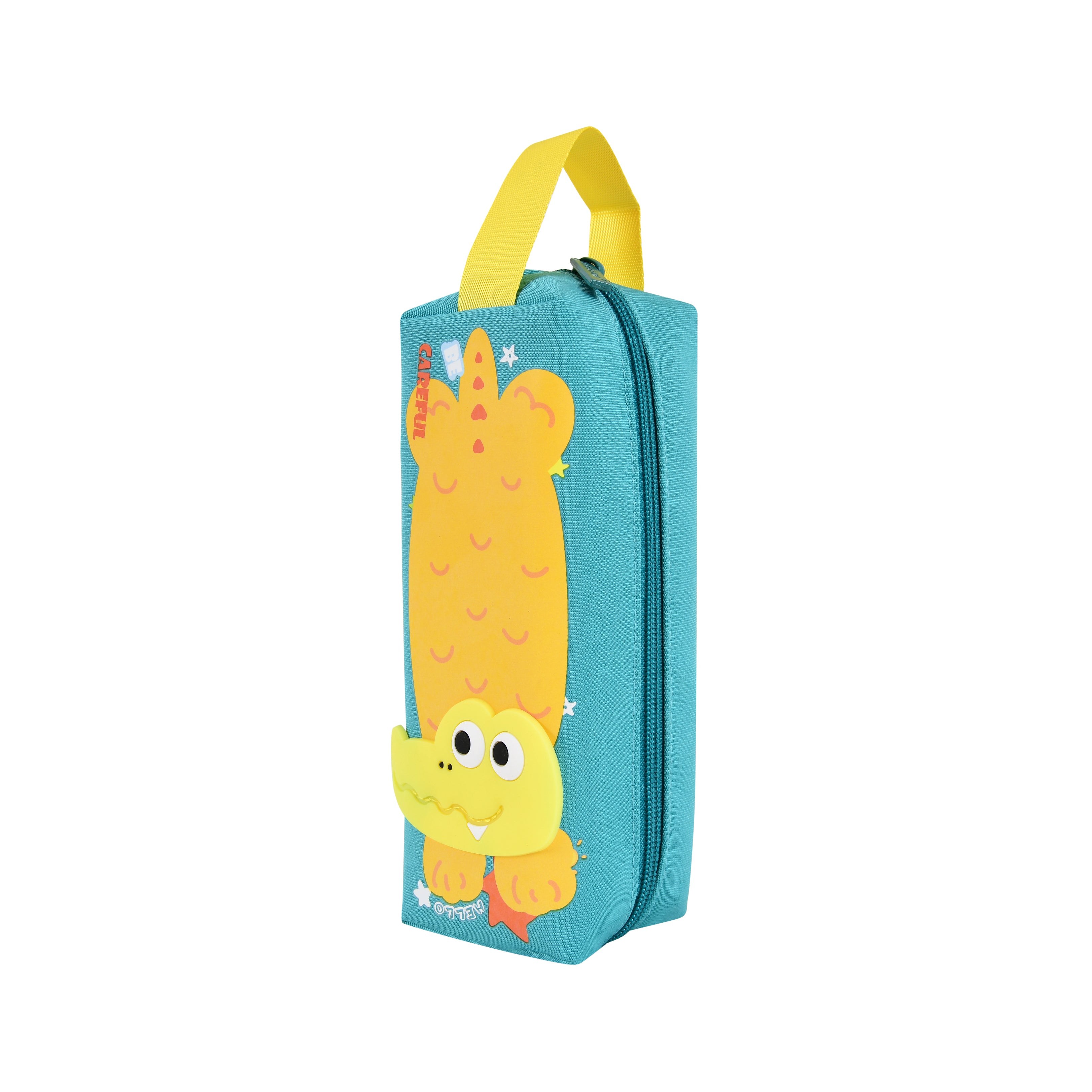 Pen/Pencil Crocodile 3d Pen/Pencil Pouch-Green & Yellow