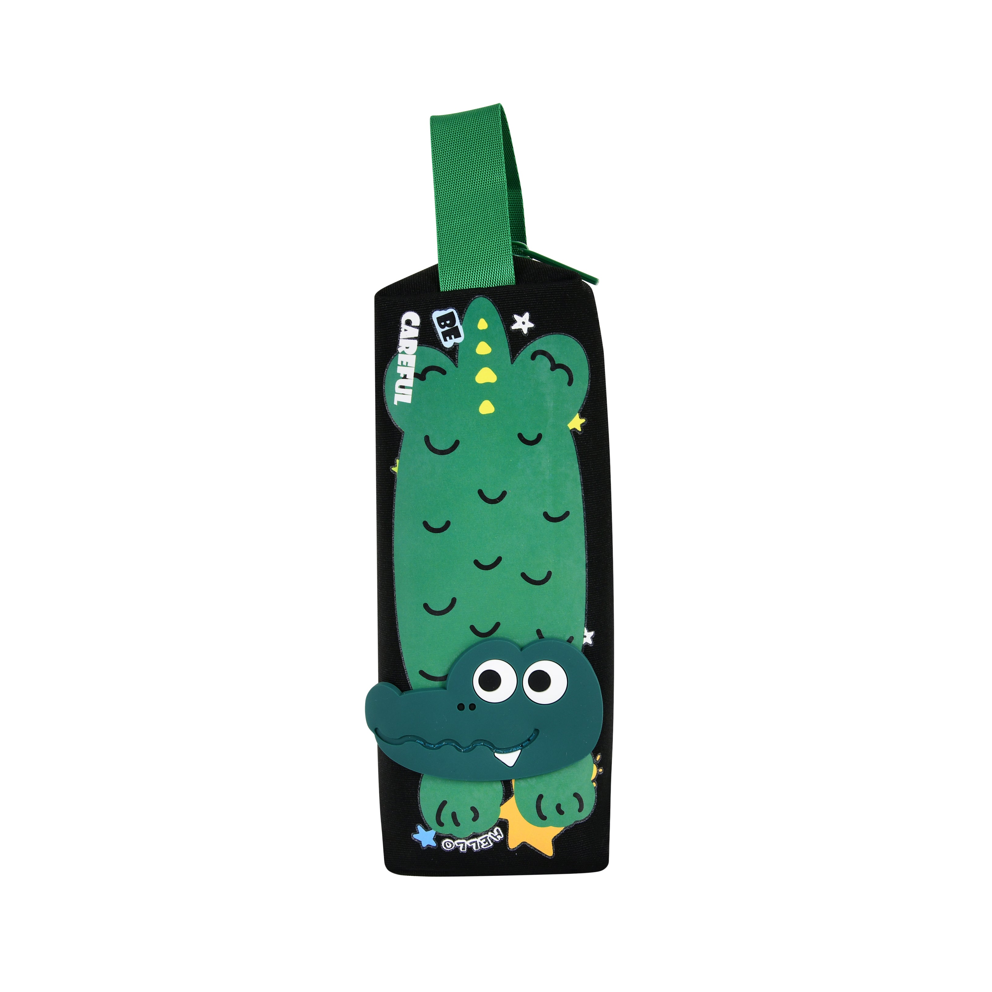 Pen/Pencil Crocodile 3d Pen/Pencil Pouch-Black & Green
