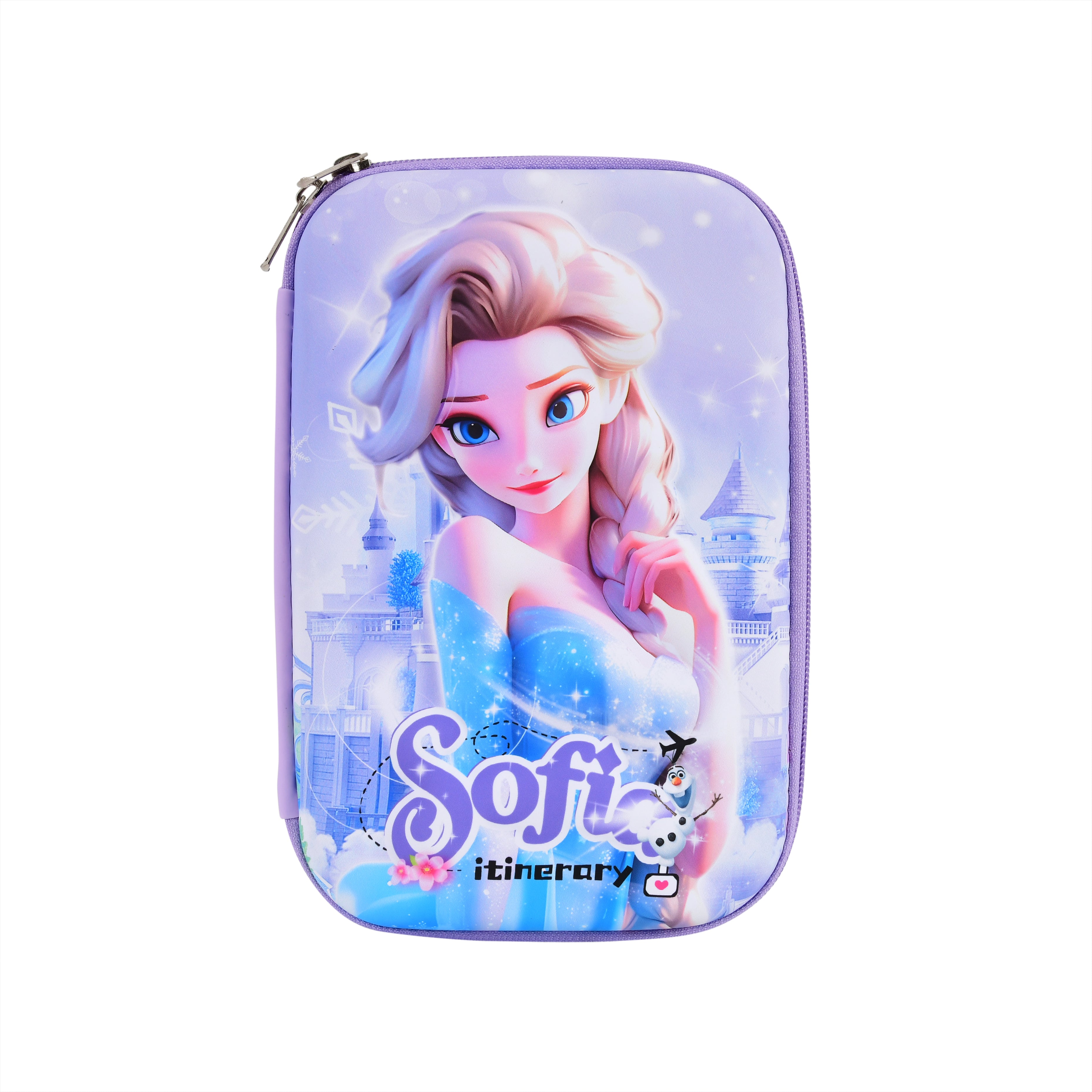 Frozen Elsa & Anna Purple Zipper Pencil Case (Purple)